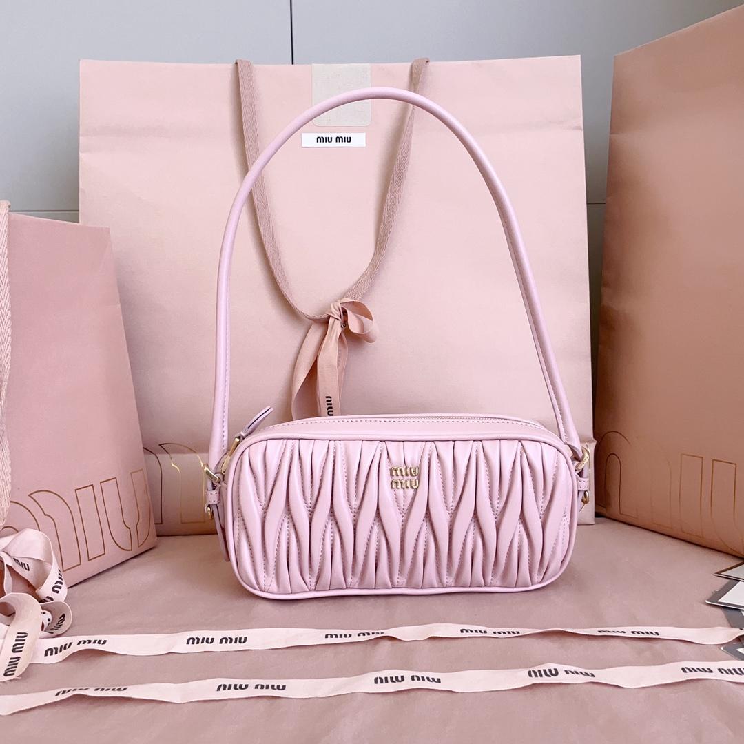 Miu Miu Matelassé Nappa Leather Pouch - FashionPlug