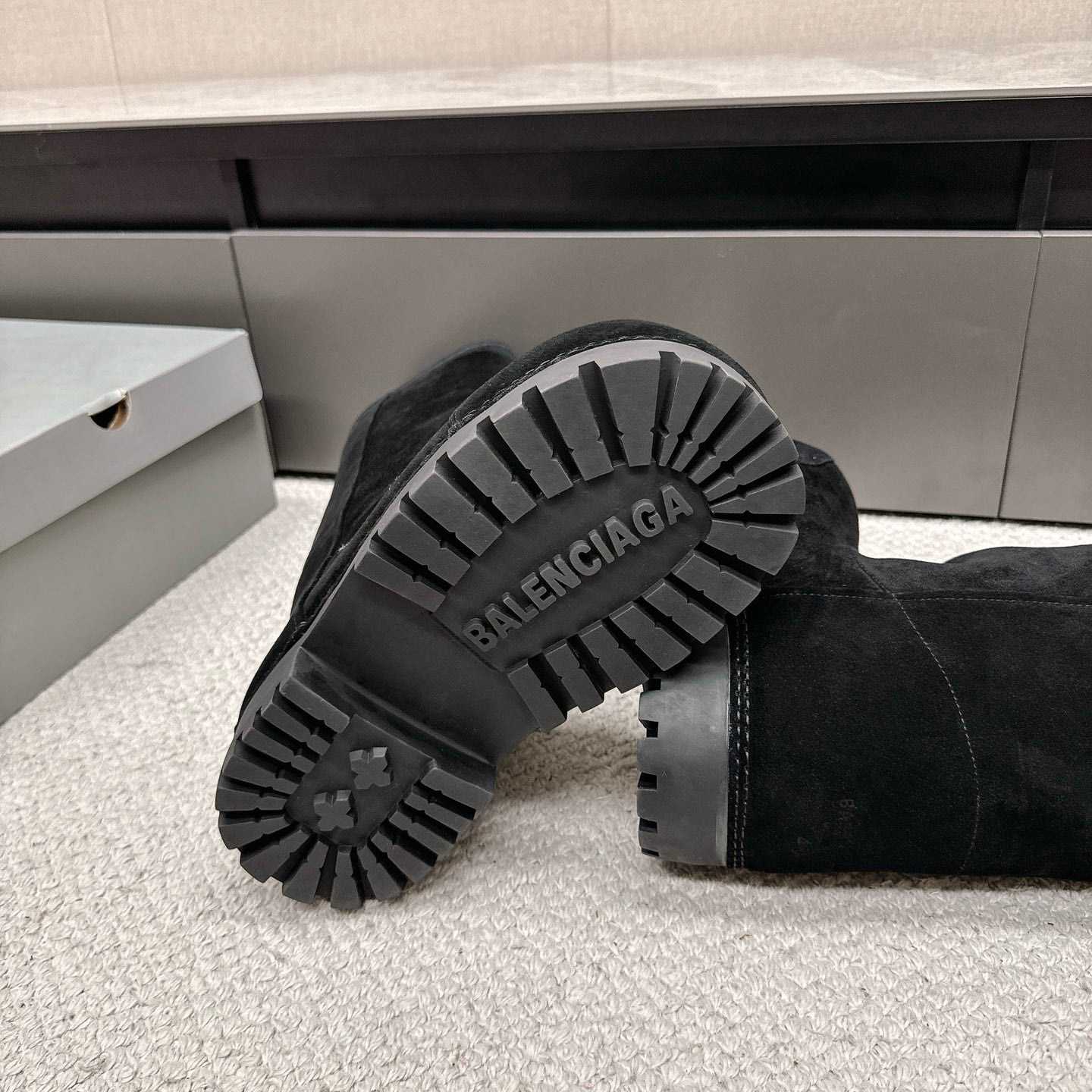 Balenciaga Alaska Fur High Boots - FashionPlug