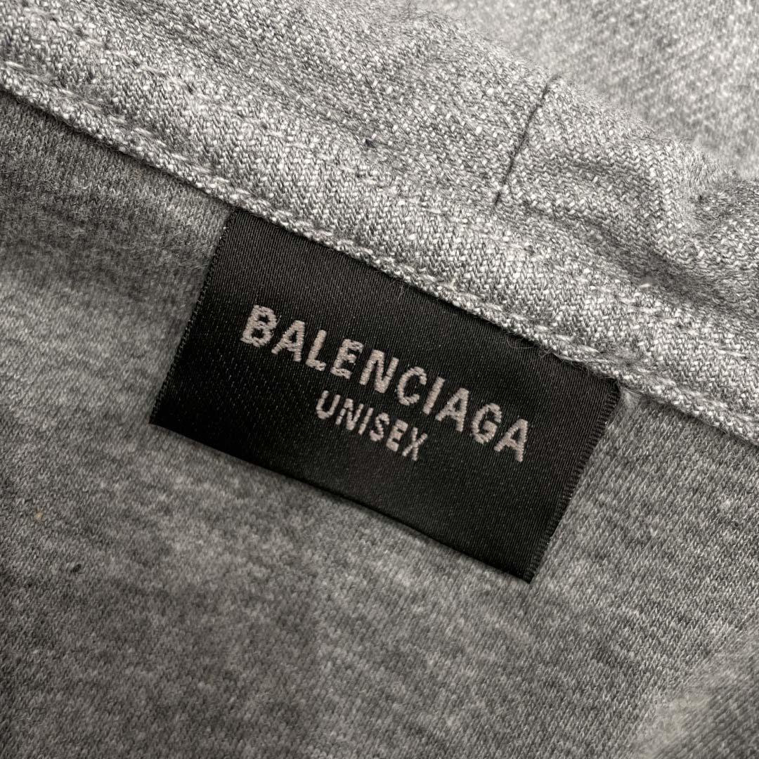 Balenciaga Men's Trompe L'œil Hoodie in Heather Grey - FashionPlug