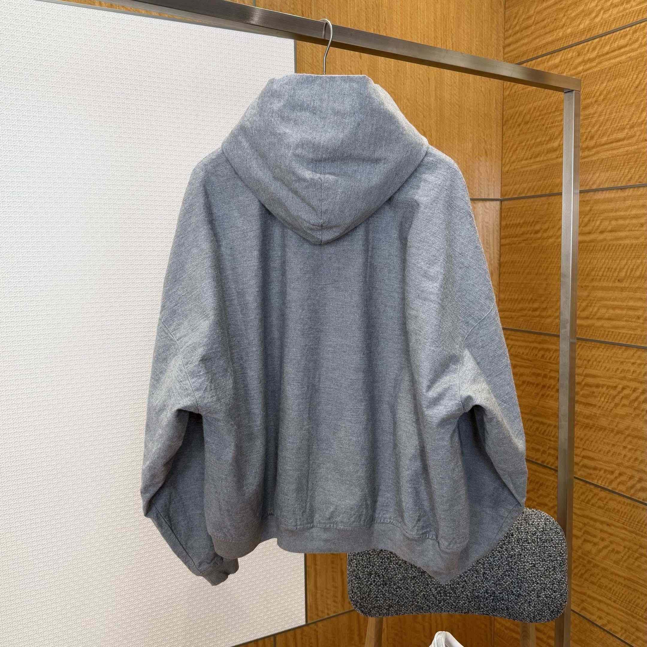 Balenciaga Men's Trompe L'œil Hoodie in Heather Grey - FashionPlug