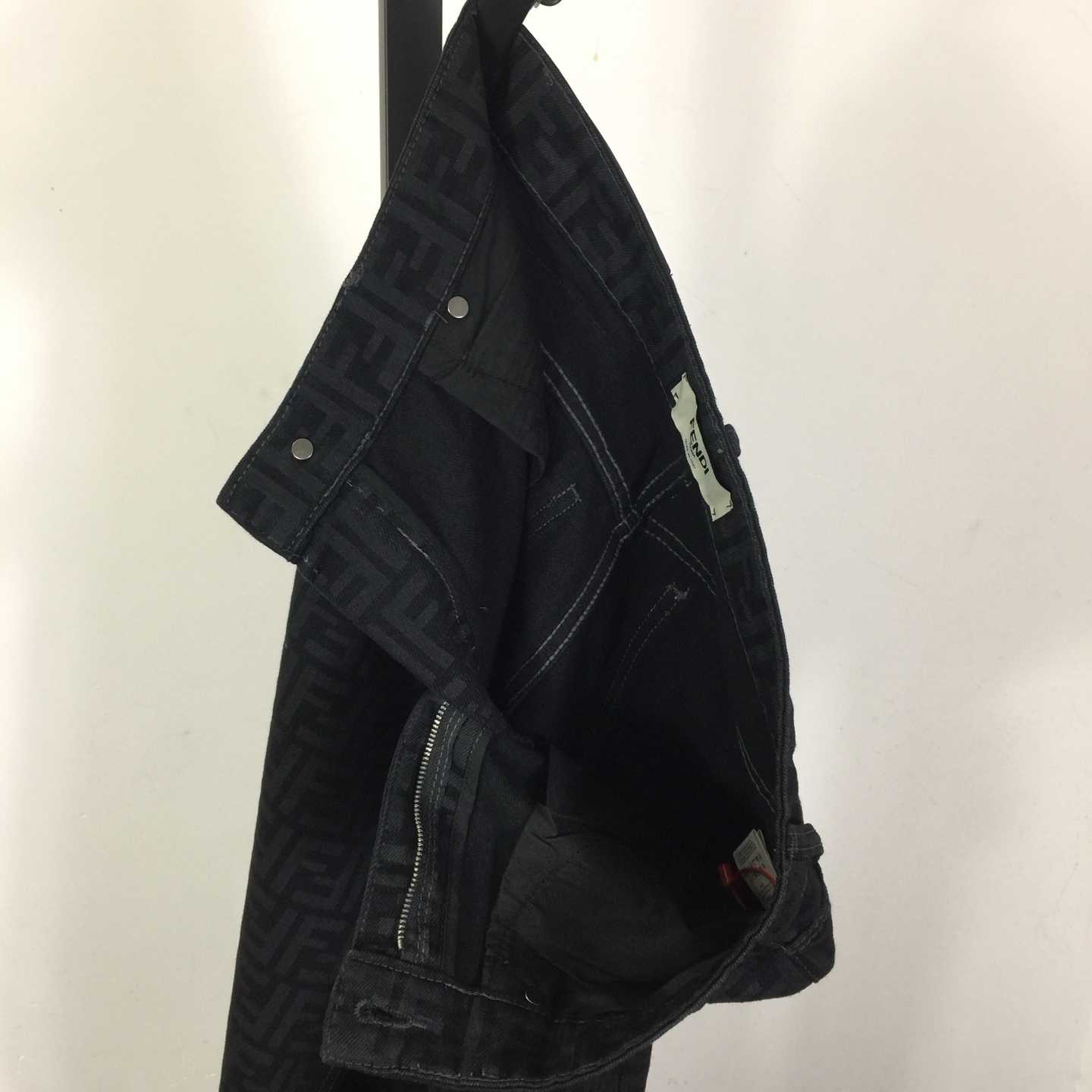 Fendi Black FF Denim Pants - FashionPlug