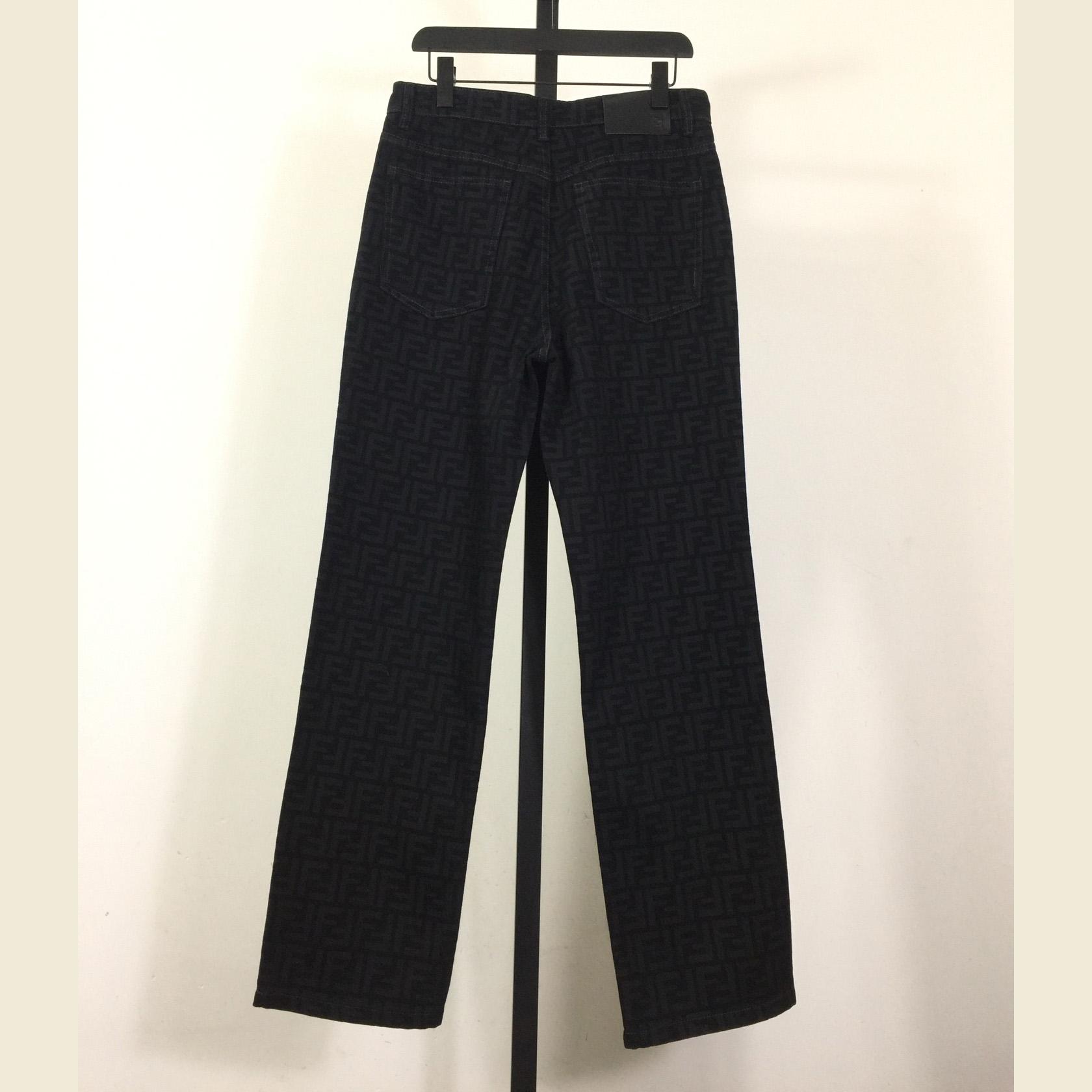 Fendi Black FF Denim Pants - FashionPlug