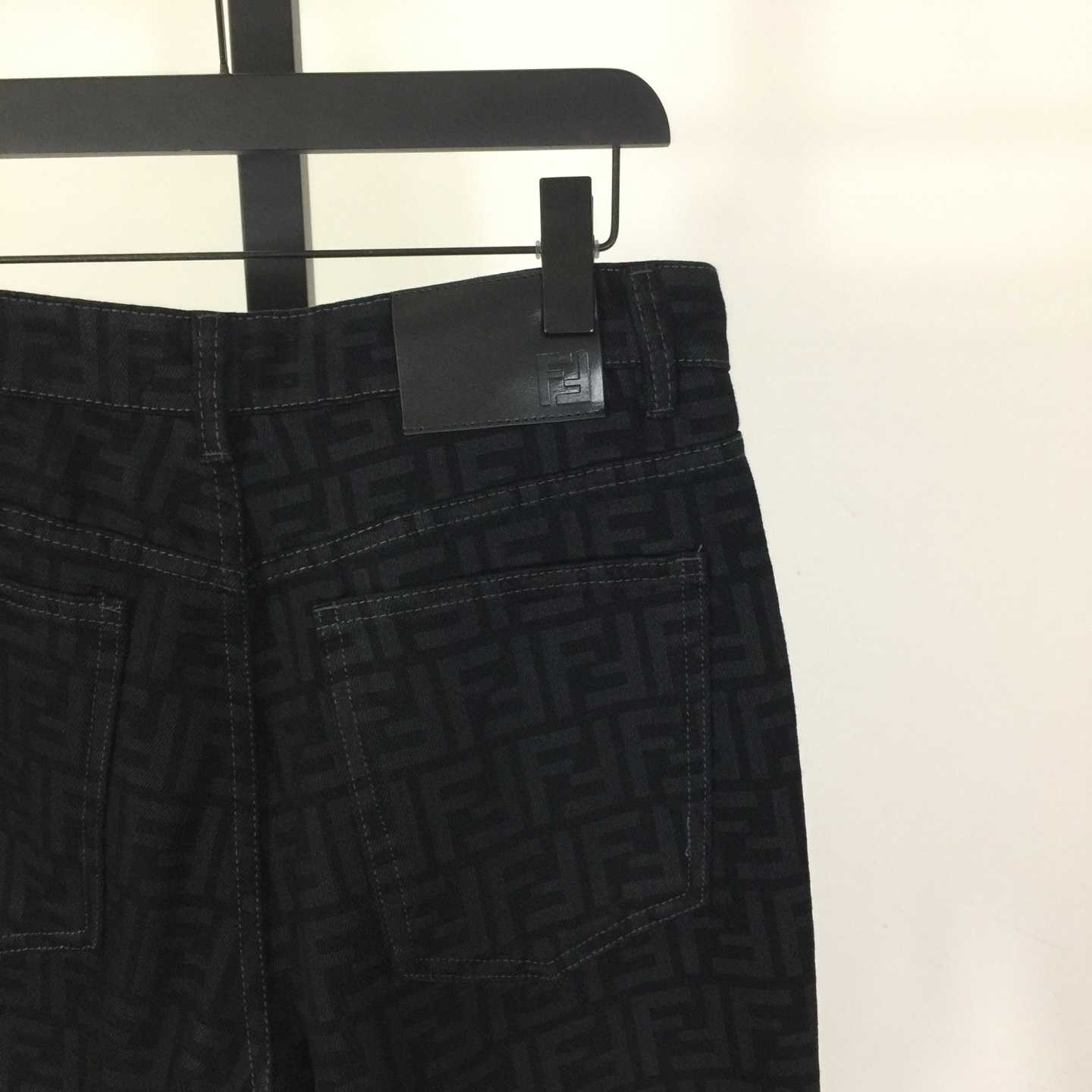 Fendi Black FF Denim Pants - FashionPlug