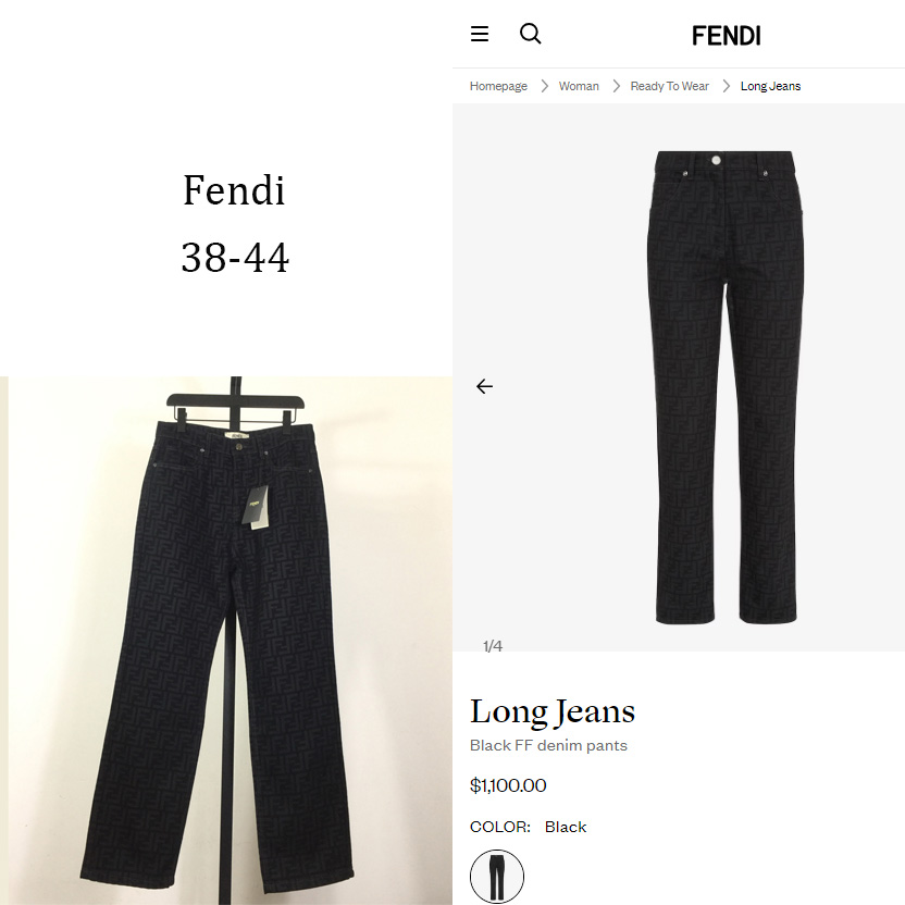 Fendi Black FF Denim Pants - FashionPlug