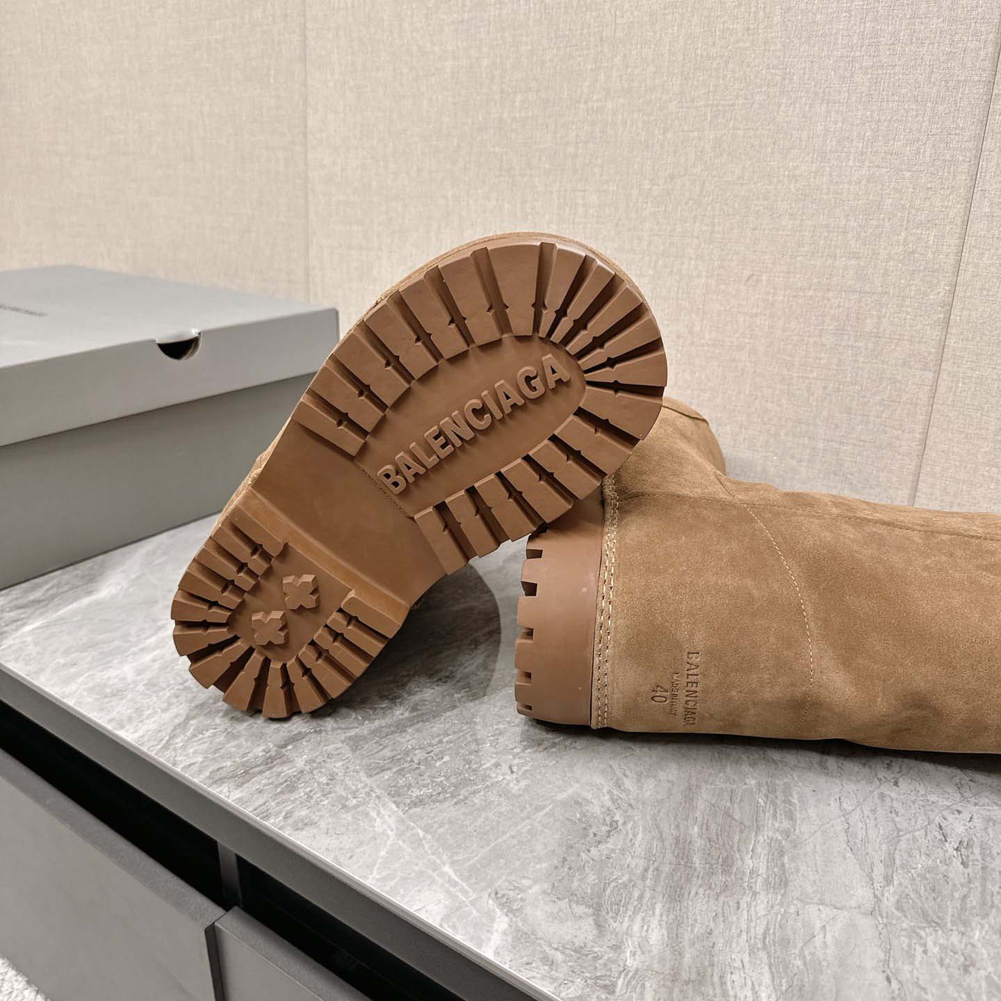 Balenciaga Alaska Fur High Boots - FashionPlug