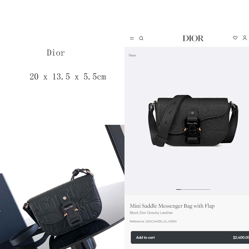 Dior Mini Saddle Messenger Bag With Flap  - FashionPlug