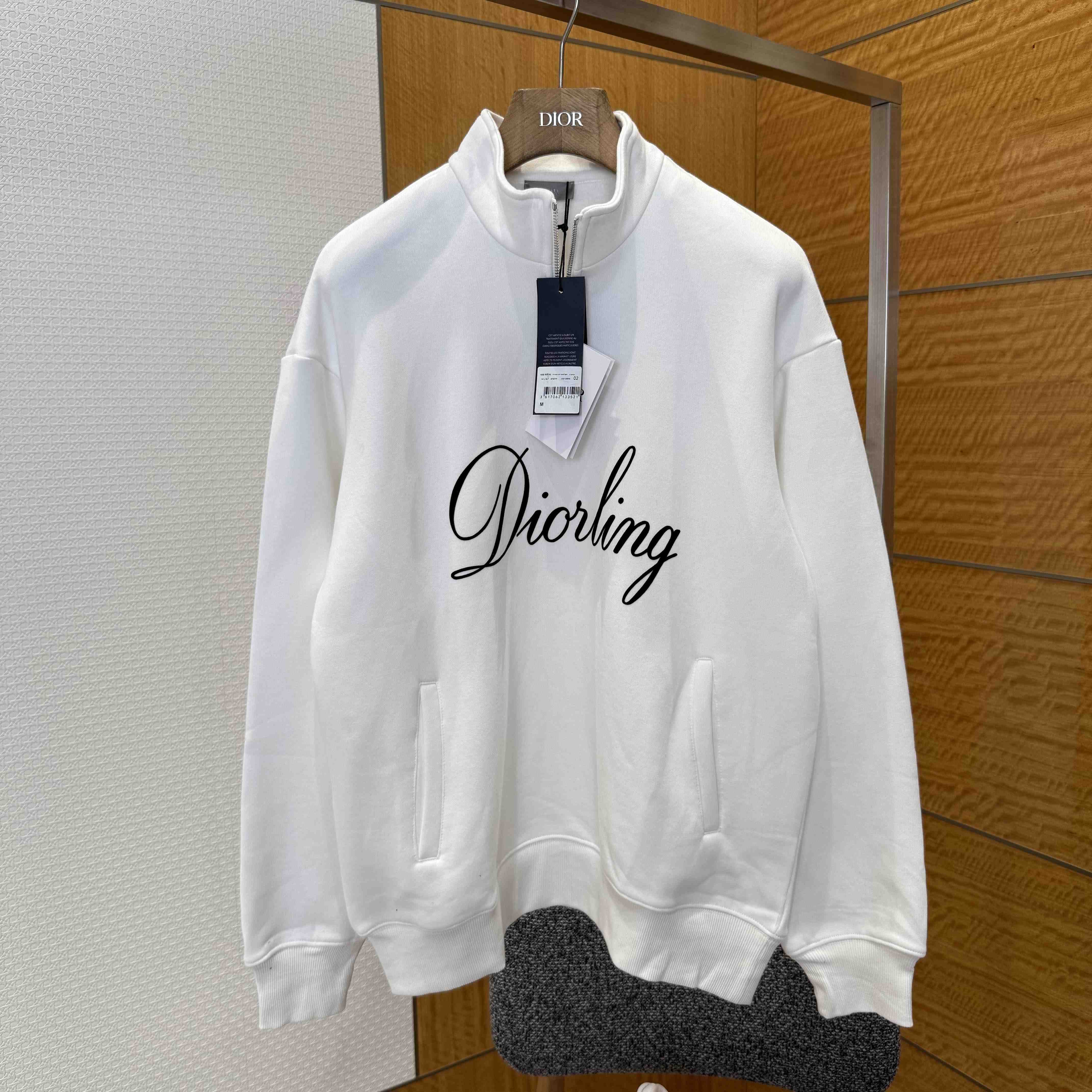 Dior Diorling Sweatshirt with Zipped Collar - FashionPlug