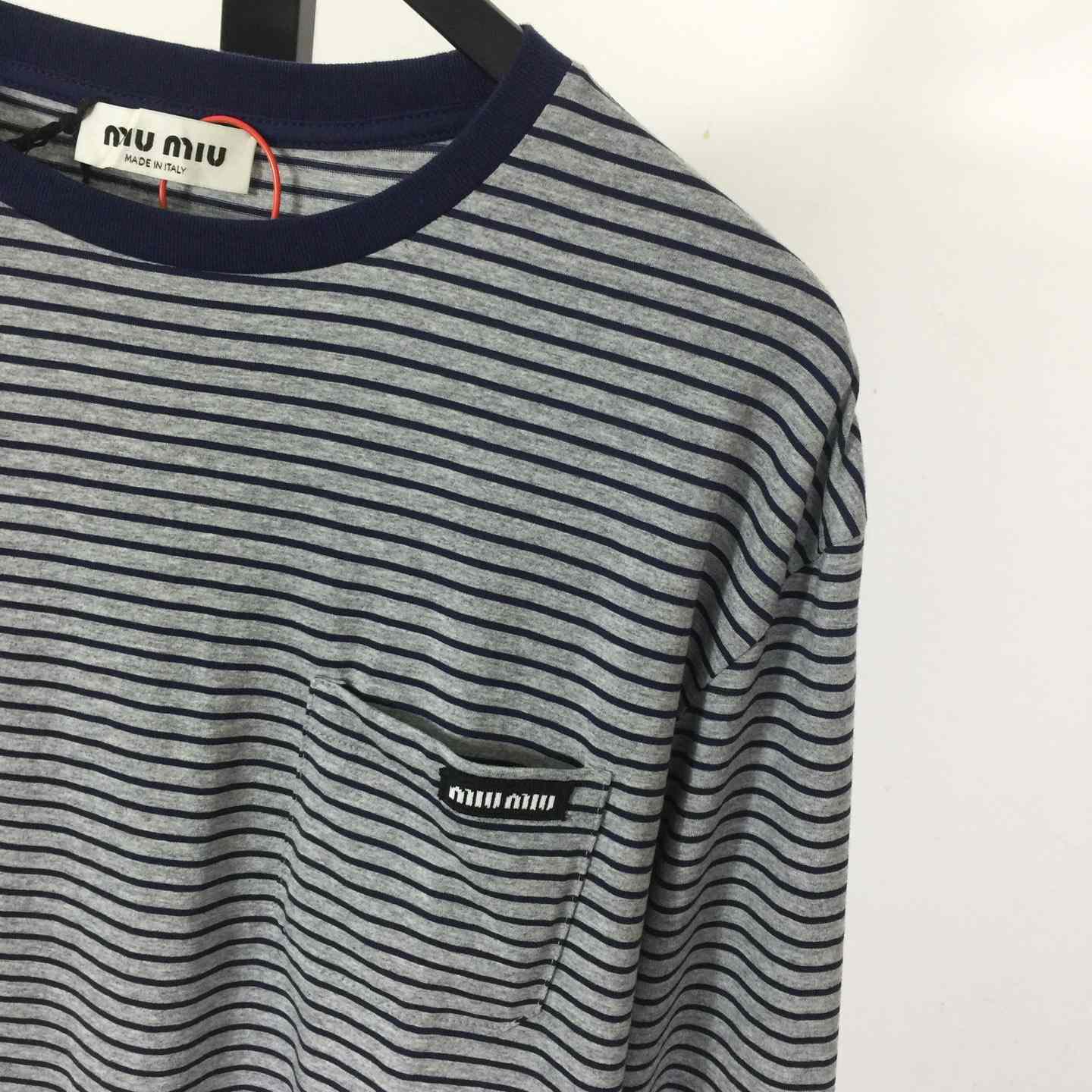 Miu Miu Long-sleeved Jersey T-shirt - FashionPlug