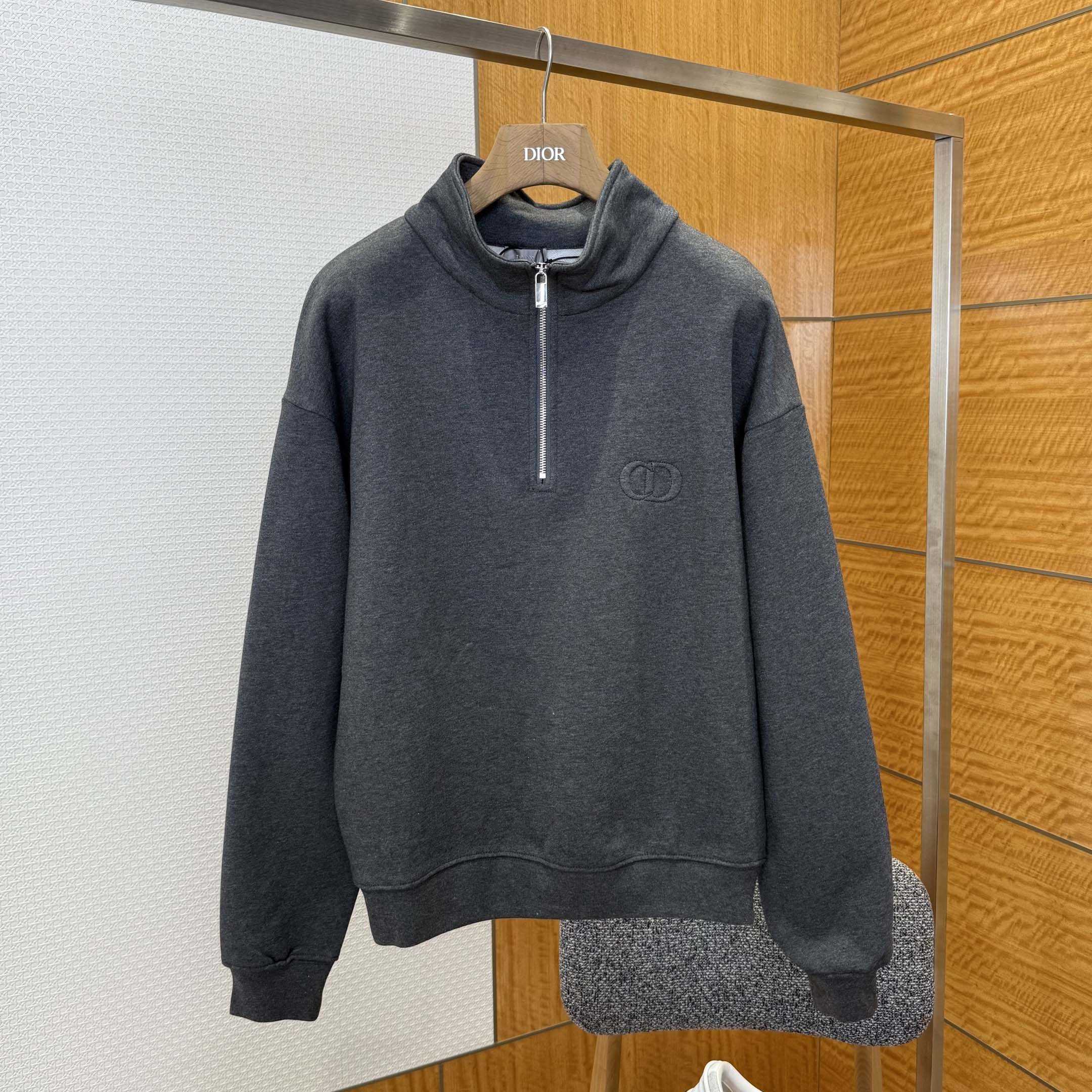 Dior CD Icon Half-Zip Sweatshirt  - FashionPlug