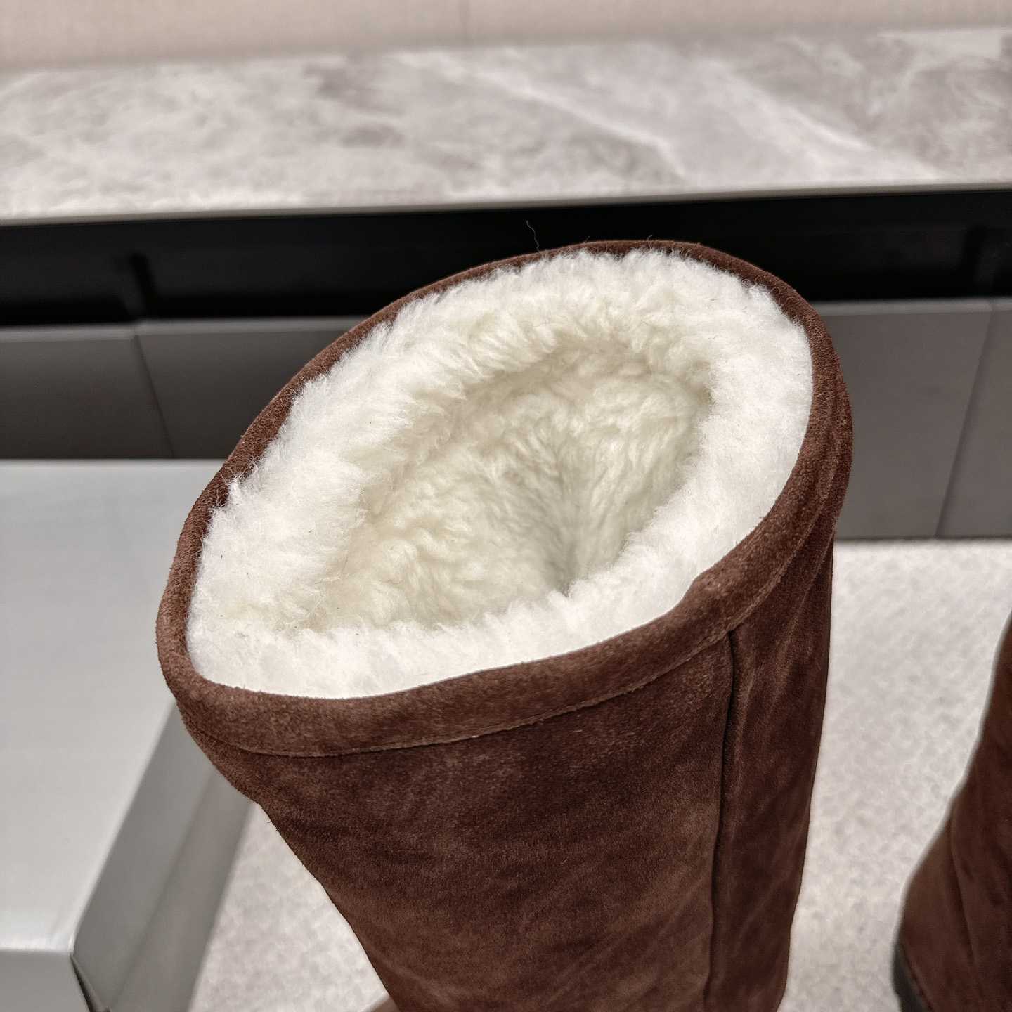 Balenciaga Alaska Fur High Boots - FashionPlug