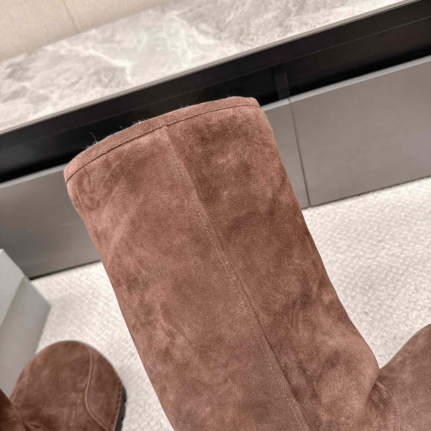 Balenciaga Alaska Fur High Boots - FashionPlug