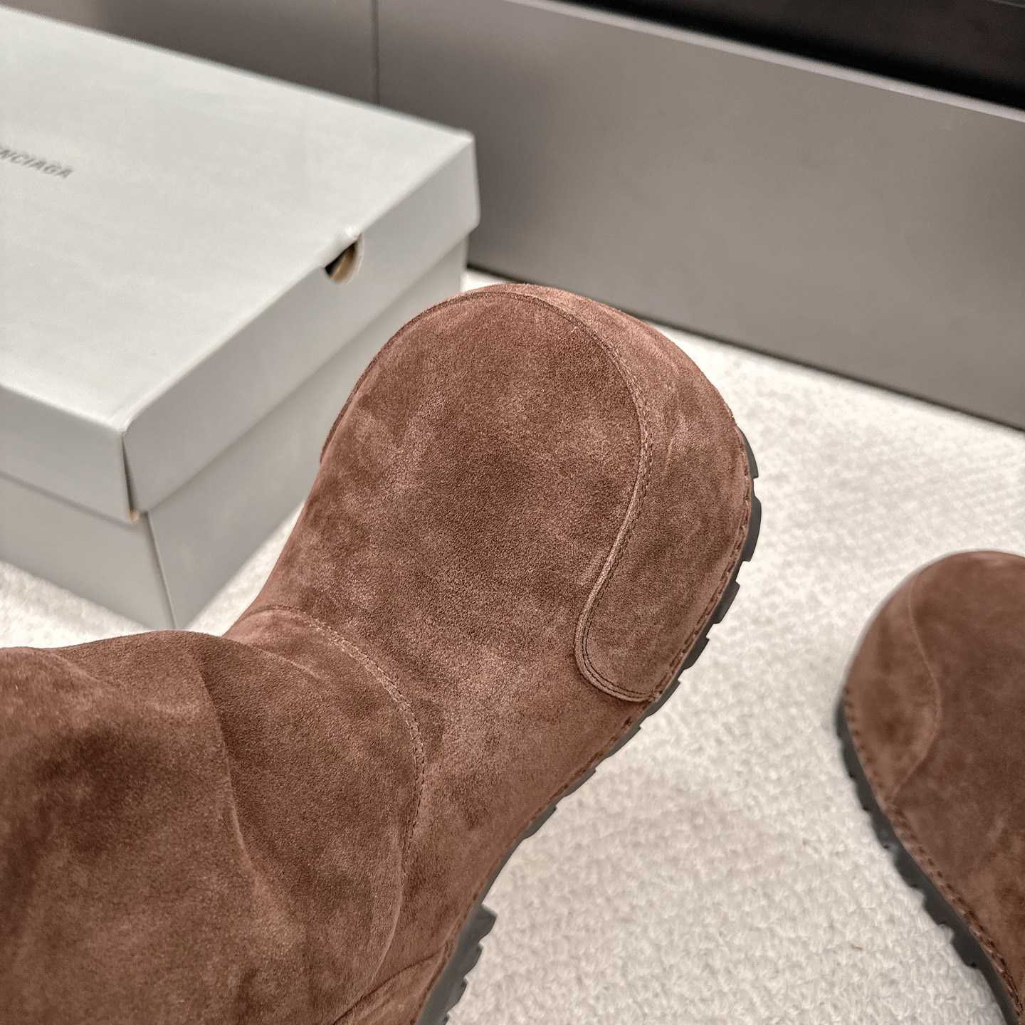 Balenciaga Alaska Fur High Boots - FashionPlug