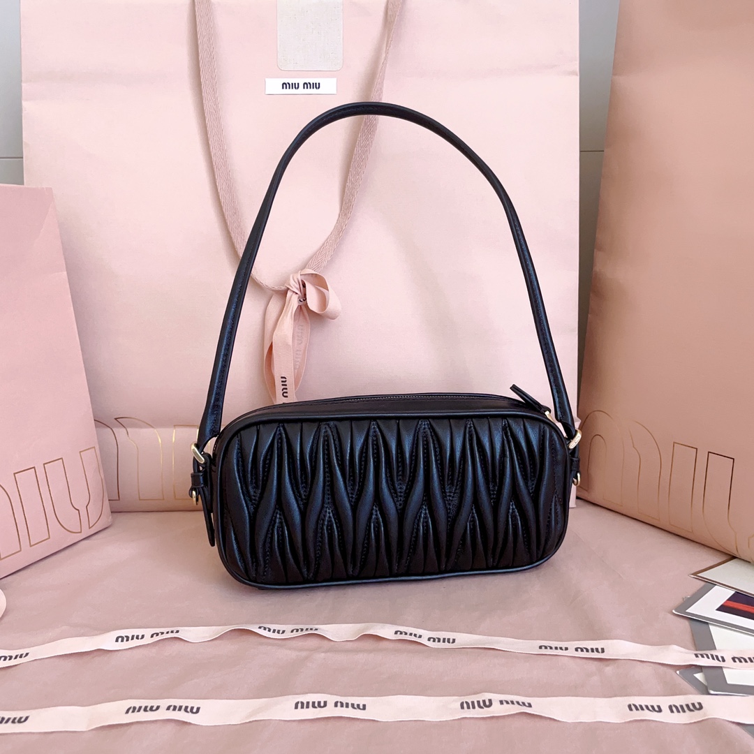 Miu Miu Matelassé Nappa Leather Pouch - FashionPlug