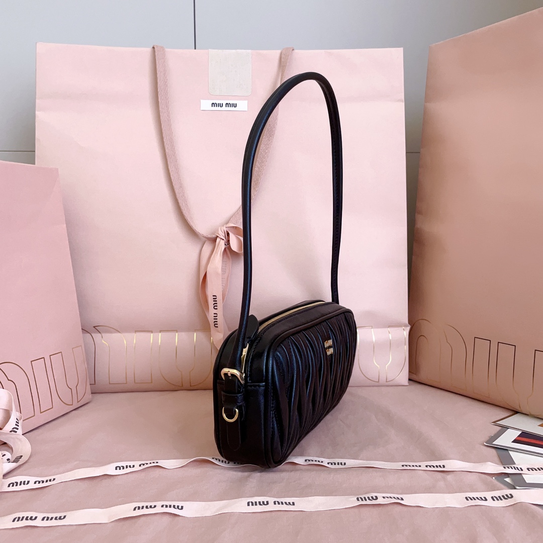 Miu Miu Matelassé Nappa Leather Pouch - FashionPlug