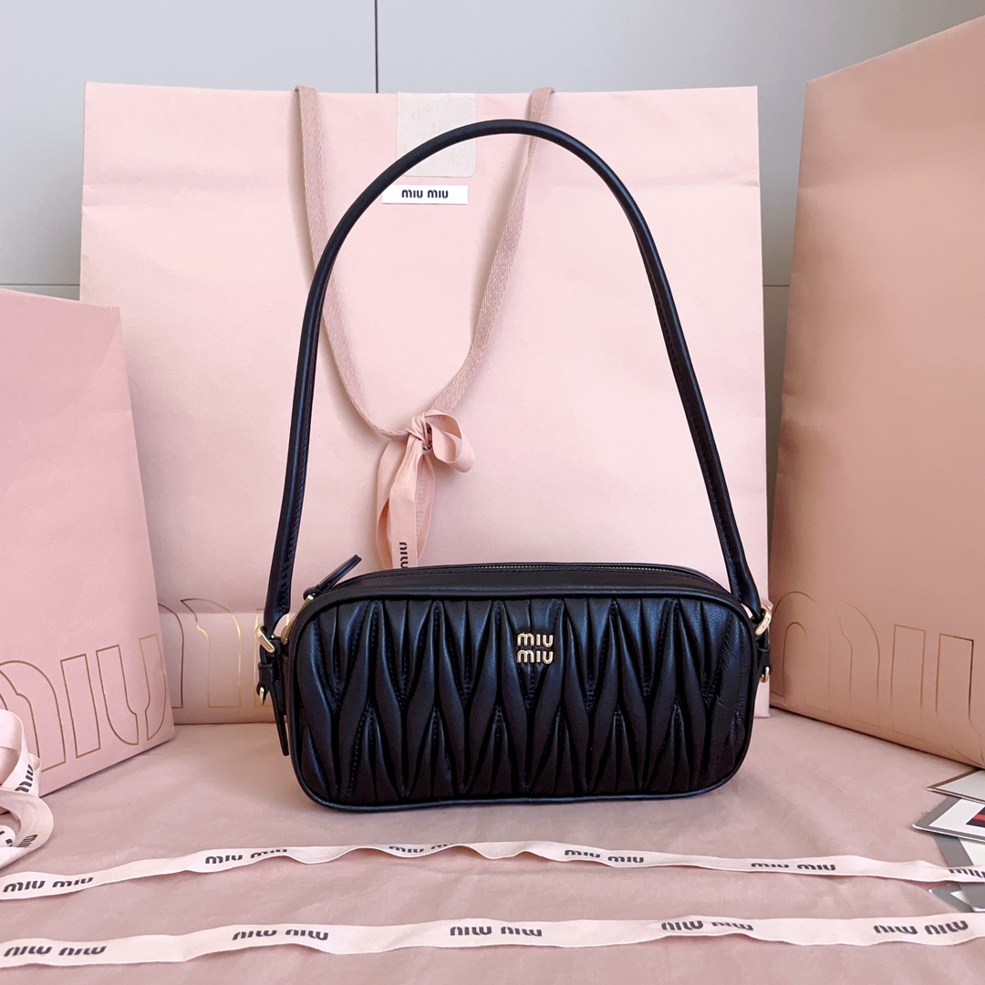 Miu Miu Matelassé Nappa Leather Pouch - FashionPlug