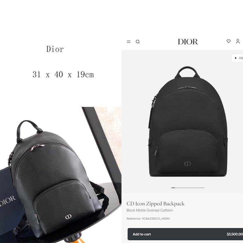 Dior CD Icon Zipped Backpack  - FashionPlug