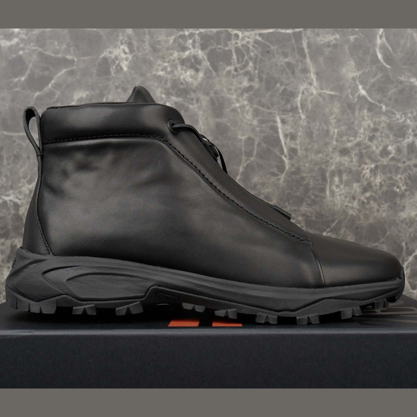 Zegna Black Leather Triple Stitch™ Vetta Sneakers - FashionPlug