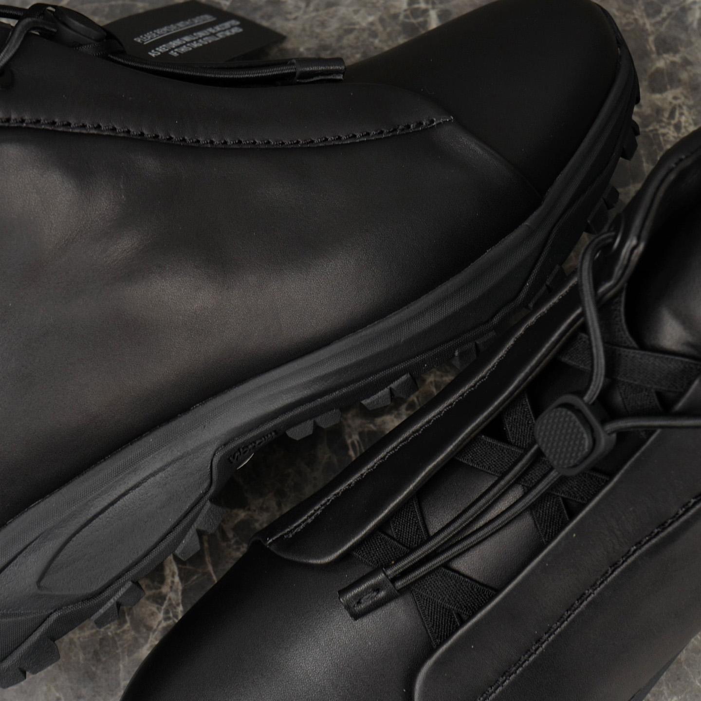 Zegna Black Leather Triple Stitch™ Vetta Sneakers - FashionPlug