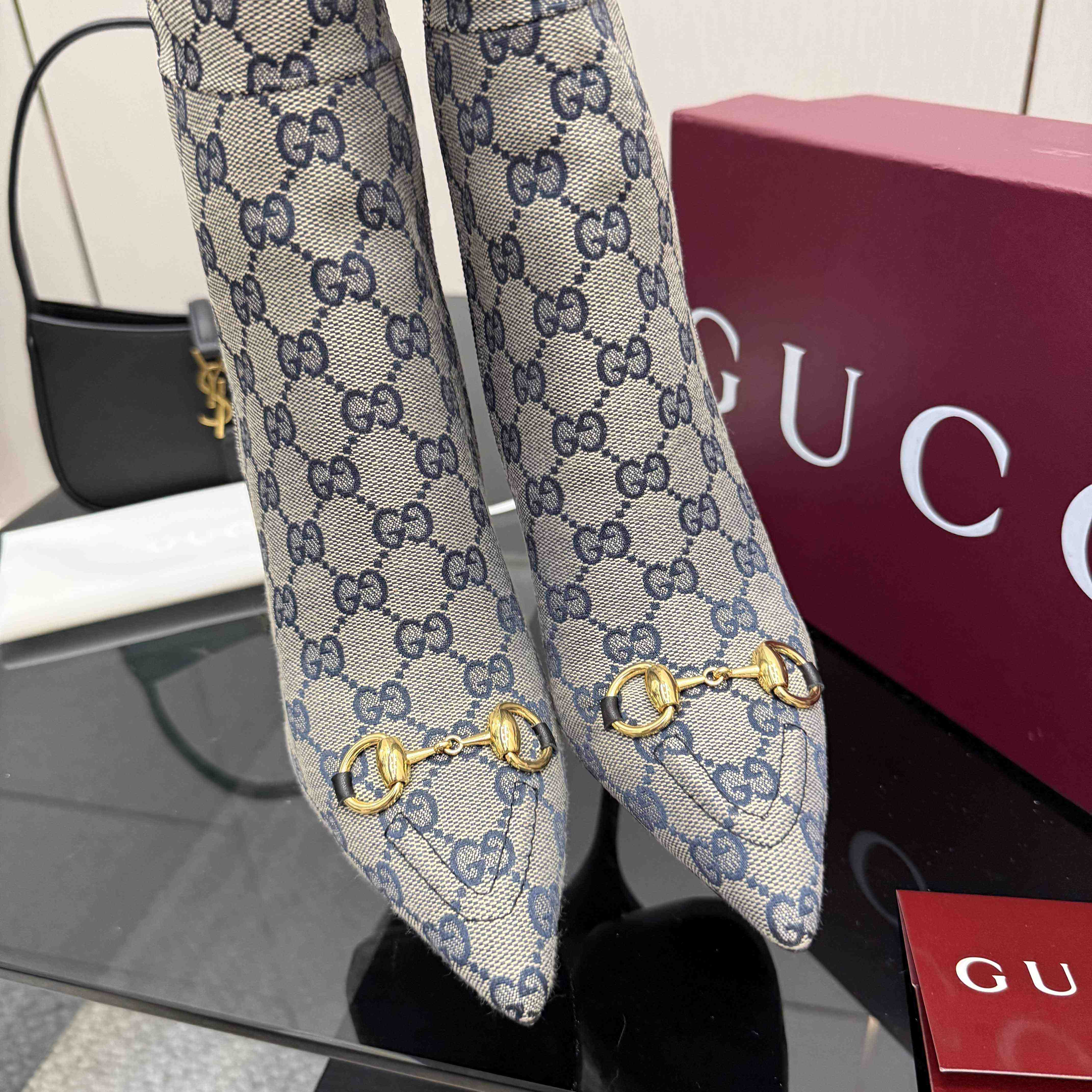 Gucci GG Monogram Knee-high Boots - FashionPlug
