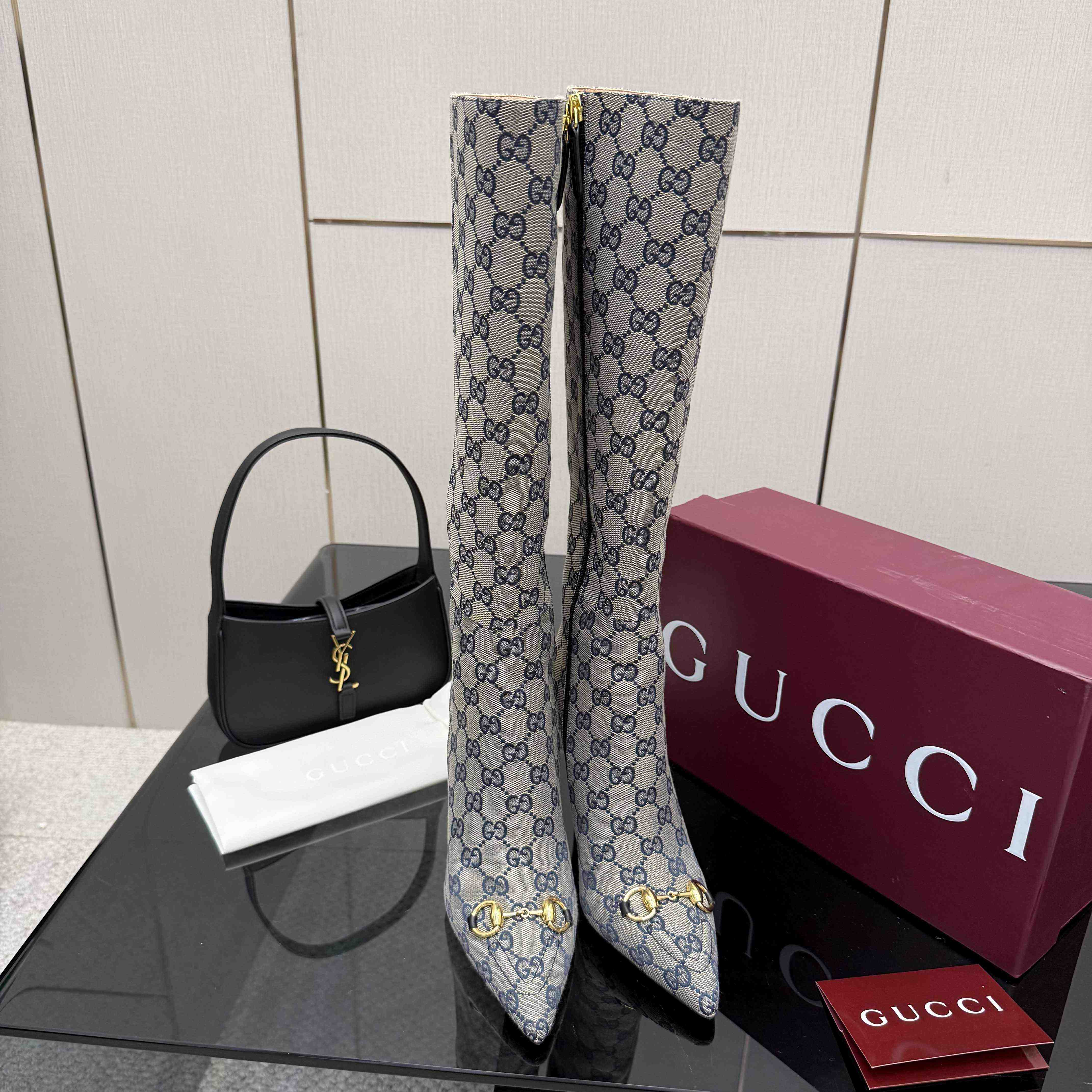 Gucci GG Monogram Knee-high Boots - FashionPlug