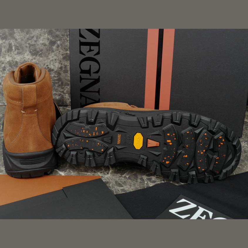 Zegna Dark Foliage Suede Triple Stitch™ Vetta Sneakers  - FashionPlug