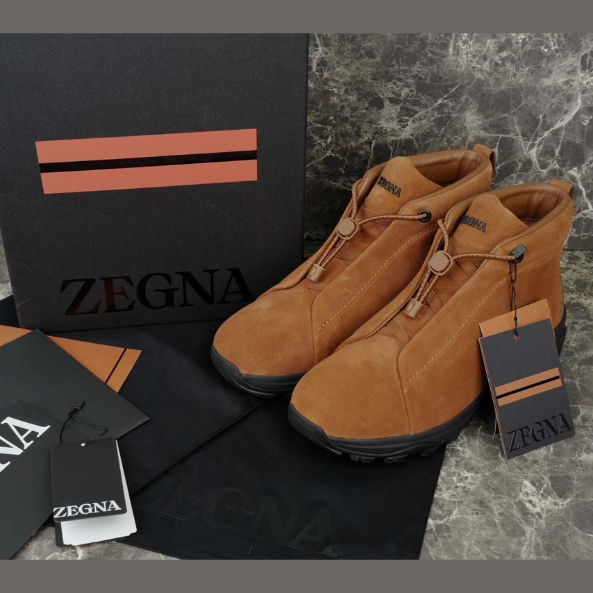 Zegna Dark Foliage Suede Triple Stitch™ Vetta Sneakers  - FashionPlug