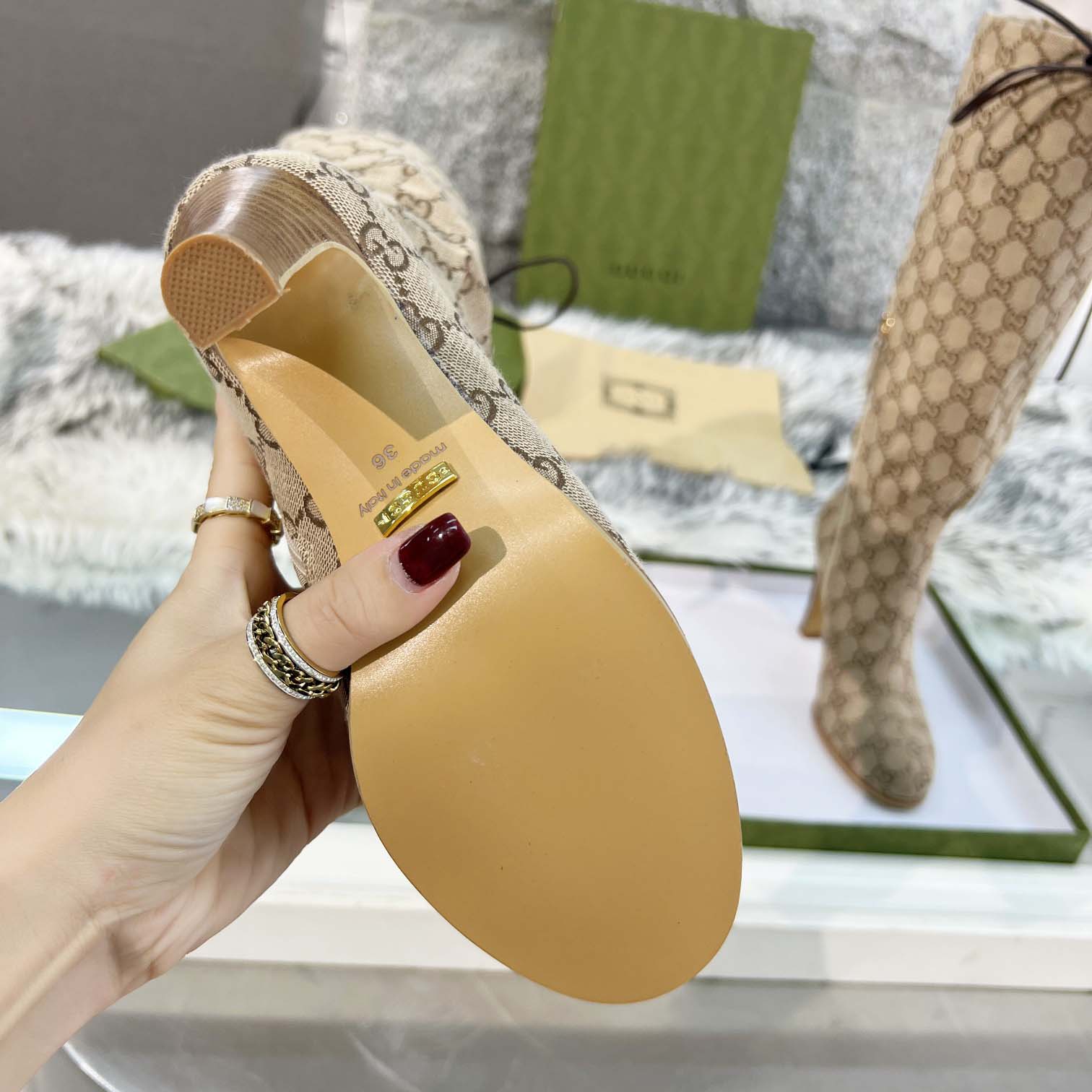 Gucci Knee High Boots - FashionPlug