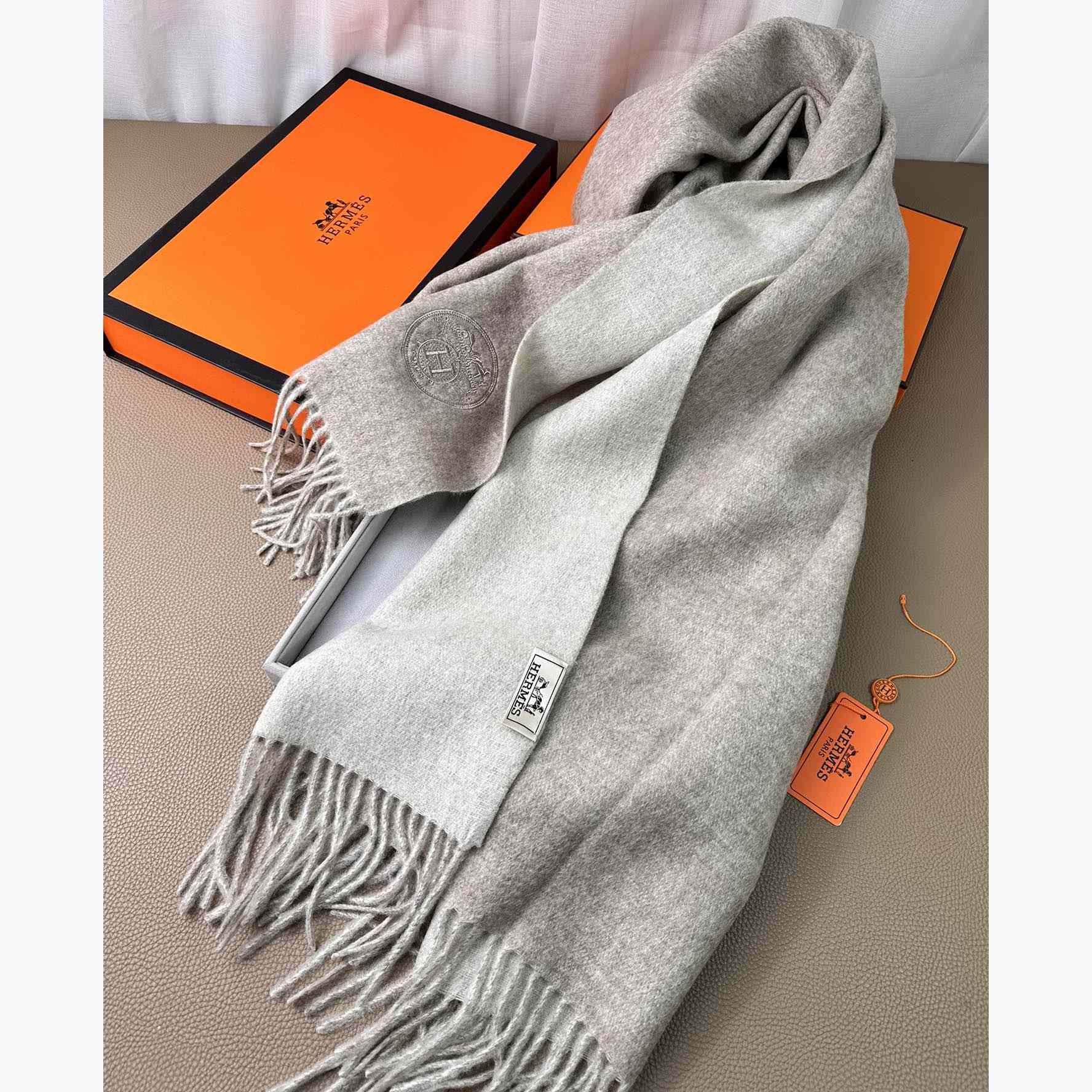 Hermès double-sided cashwool scarf - FashionPlug
