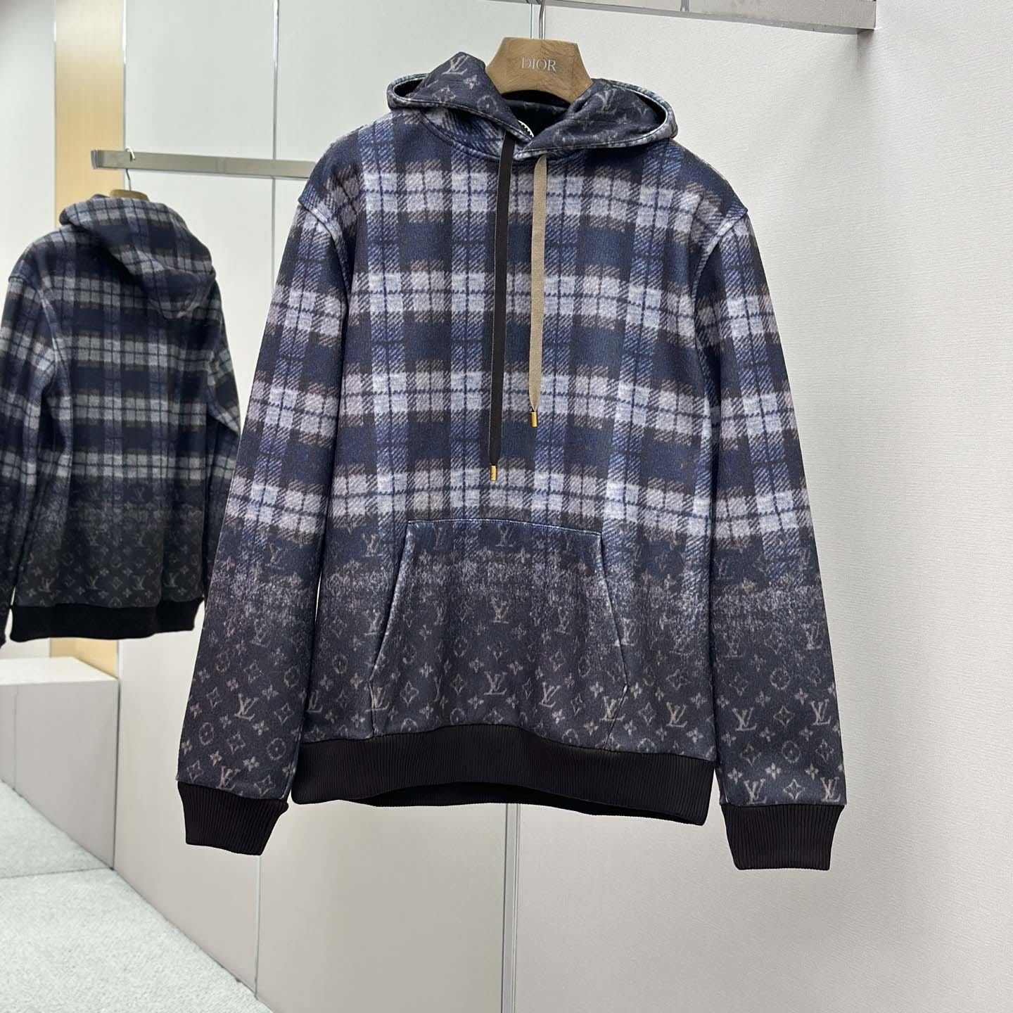 Louis Vuitton Monogram Faded Plaid Hoodie  - FashionPlug