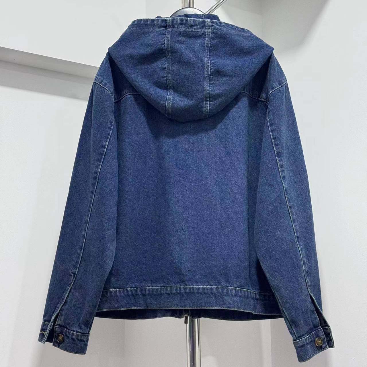 Miu Miu Denim Hoodie Jacket - FashionPlug