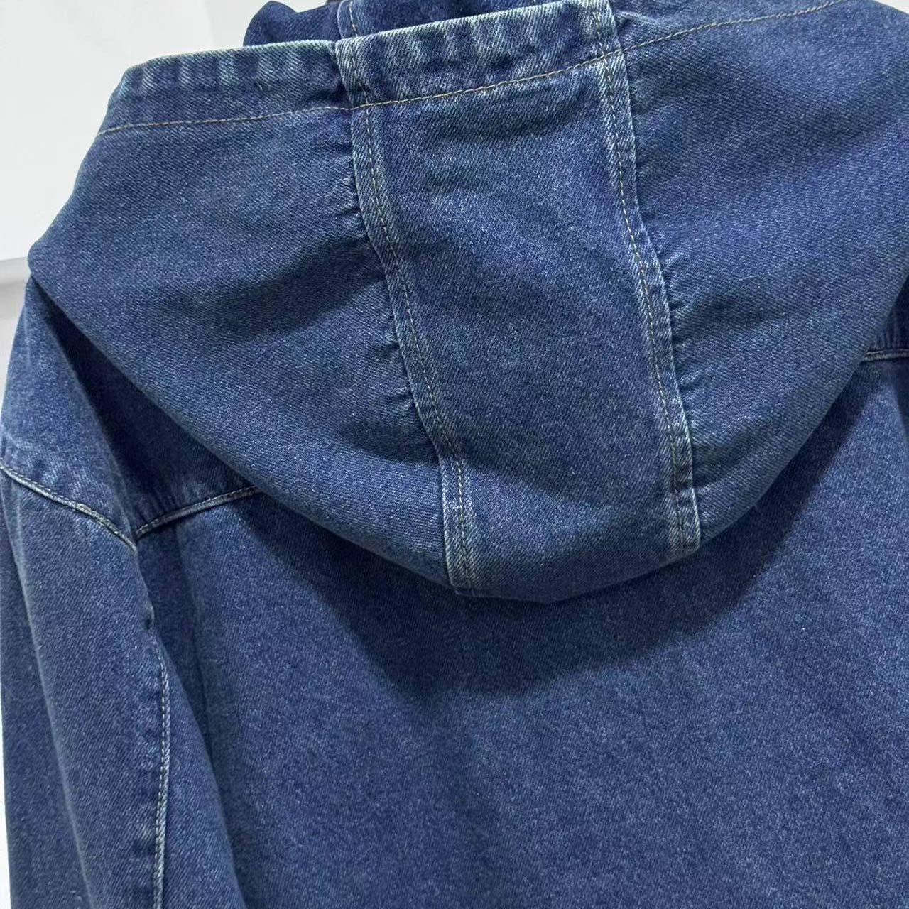 Miu Miu Denim Hoodie Jacket - FashionPlug