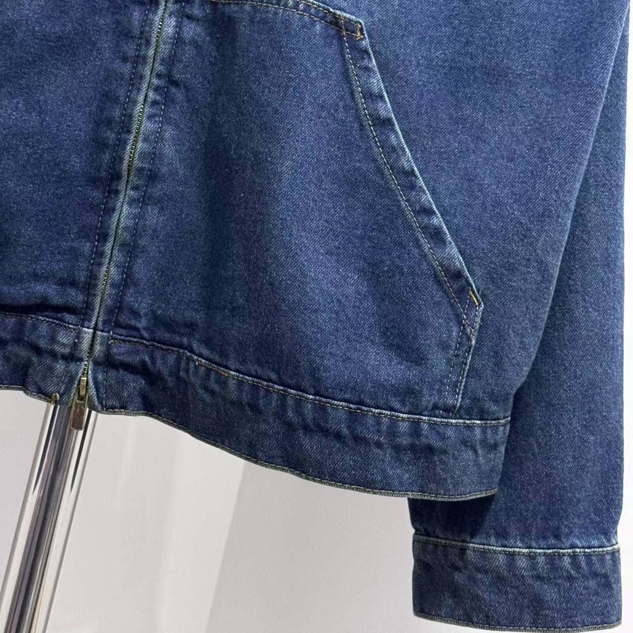 Miu Miu Denim Hoodie Jacket - FashionPlug