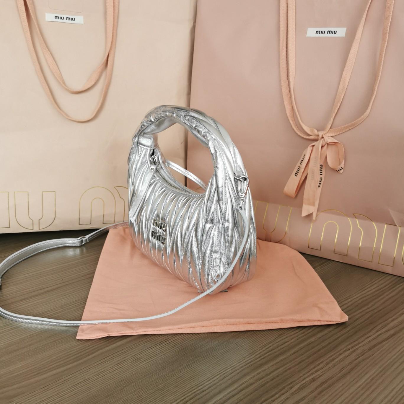 Miu Miu Wander Matelassé Nappa Leather Hobo Bag  - FashionPlug
