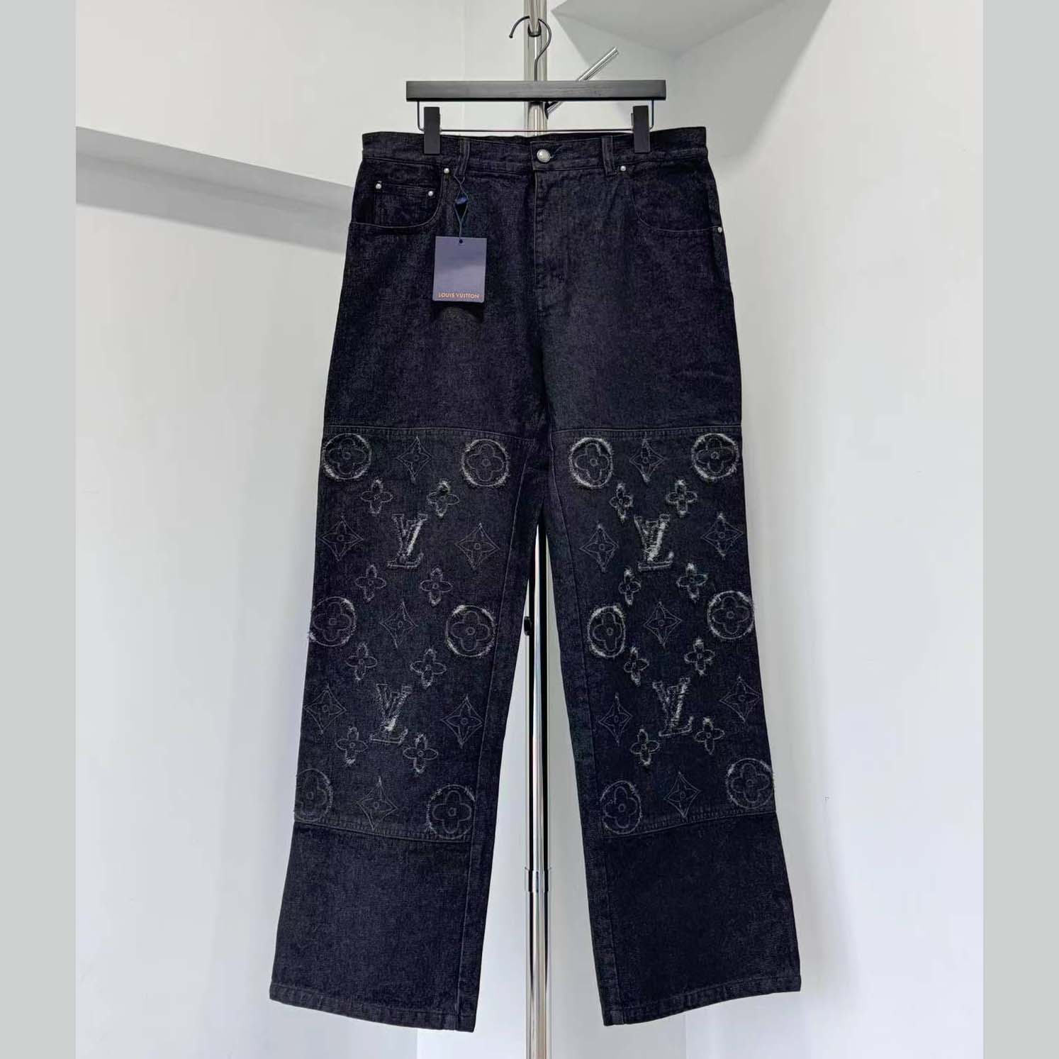 Louis Vuitton Monogram Destroy Denim Pants - FashionPlug