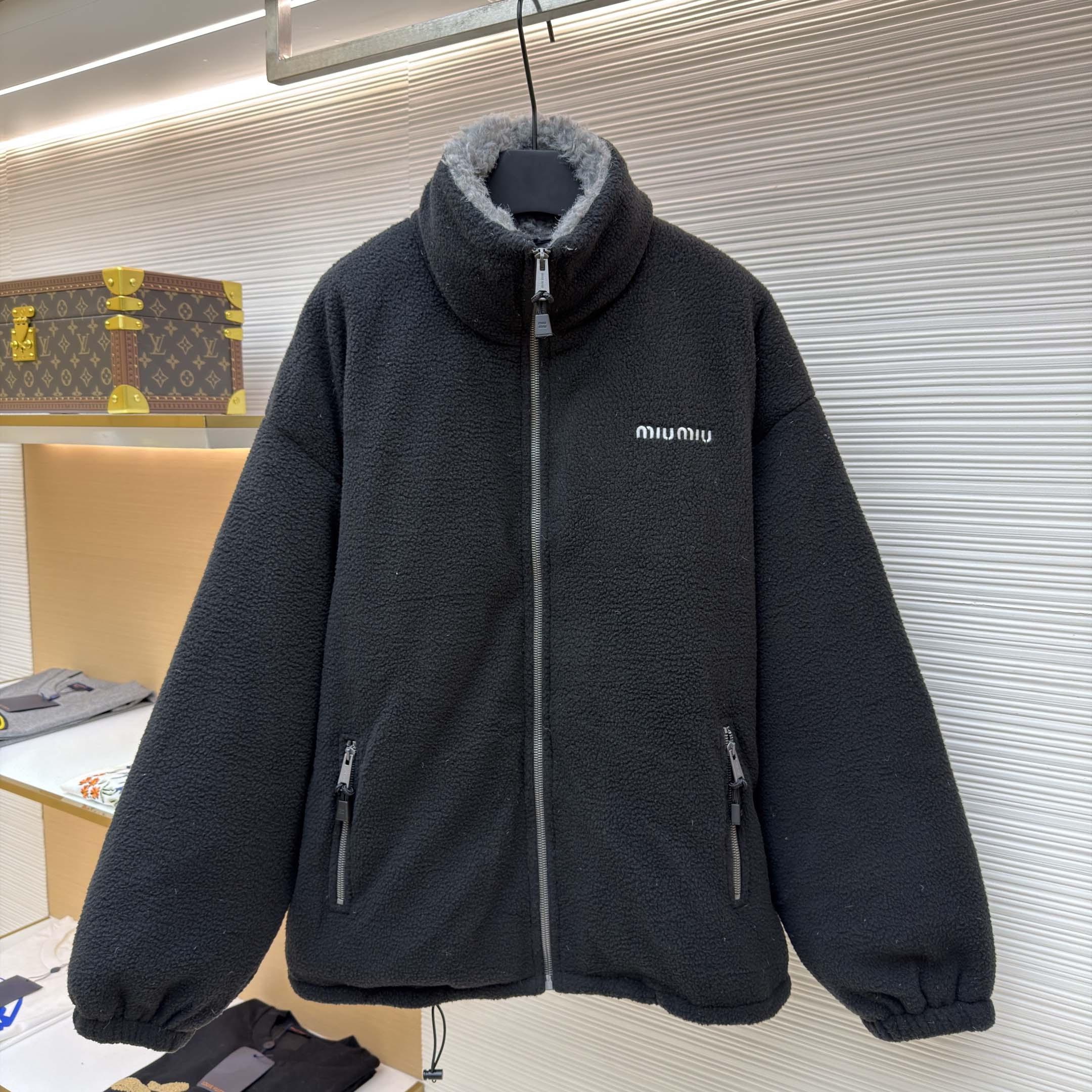 Miu Miu Fleece Down Jacket - FashionPlug