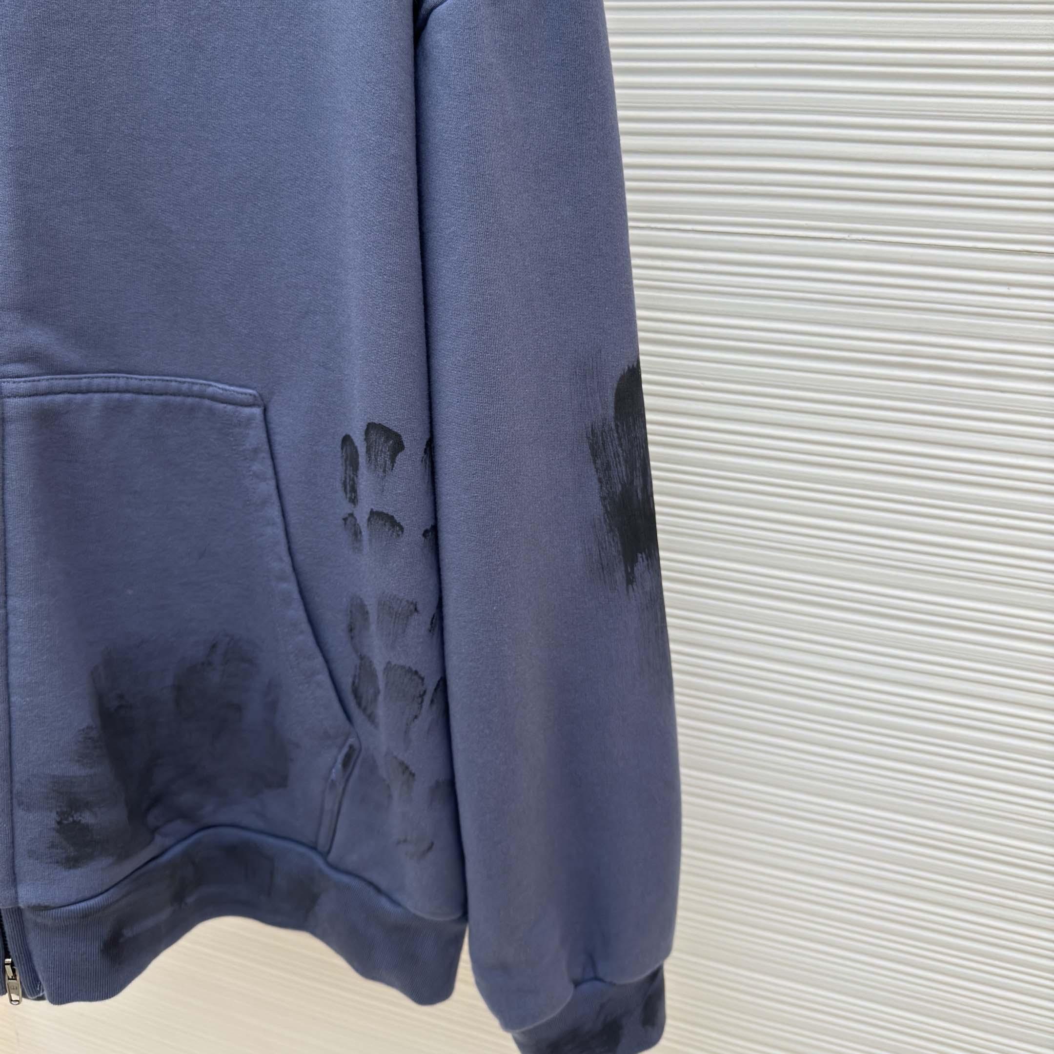 Balenciaga Logo-print Zip-up Hoodie - FashionPlug