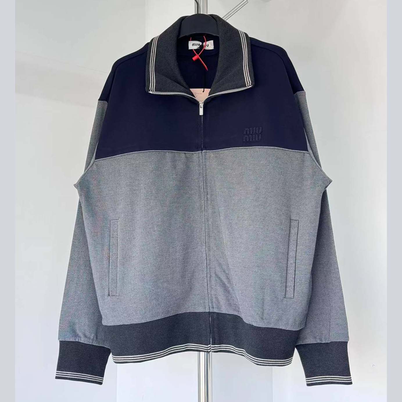 Miu Miu Velour Blouson Zipper Jacket - FashionPlug