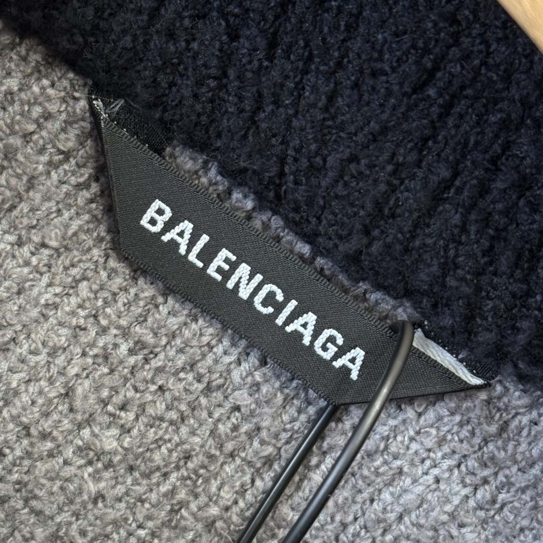 Balenciaga Fluffy Zip-Up Hoodie In Grey - FashionPlug