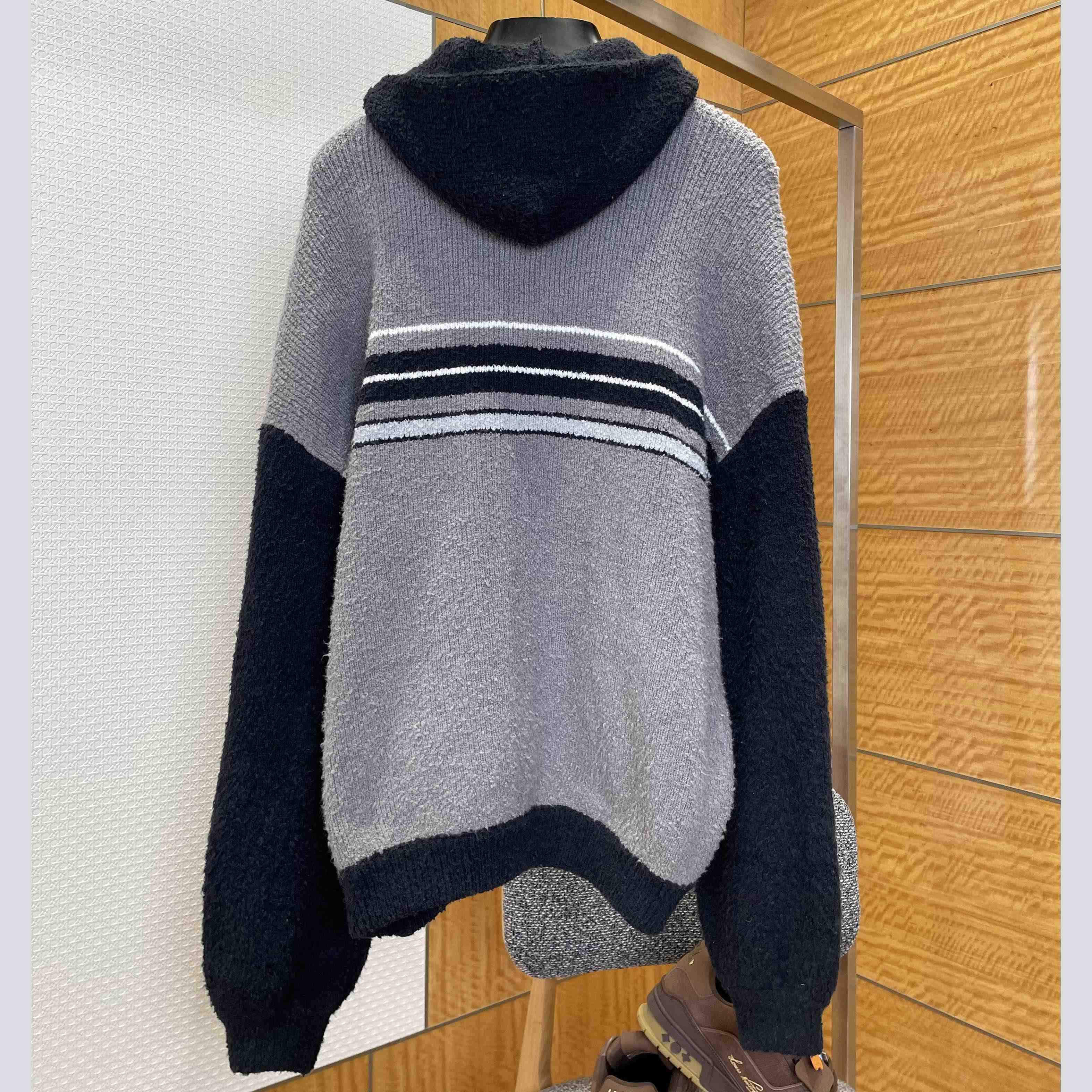 Balenciaga Fluffy Zip-Up Hoodie In Grey - FashionPlug