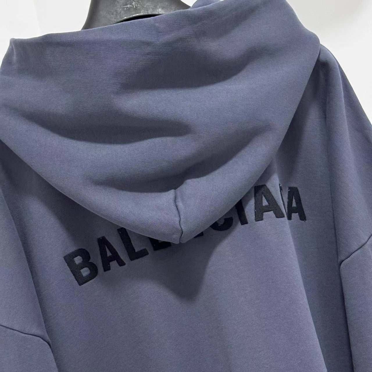 Balenciaga Back Zip-Up Hoodie Regular Fit in faded dark blue - FashionPlug