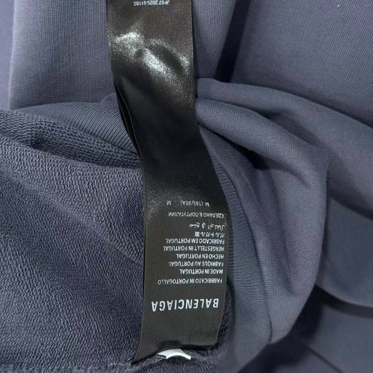 Balenciaga Back Zip-Up Hoodie Regular Fit in faded dark blue - FashionPlug