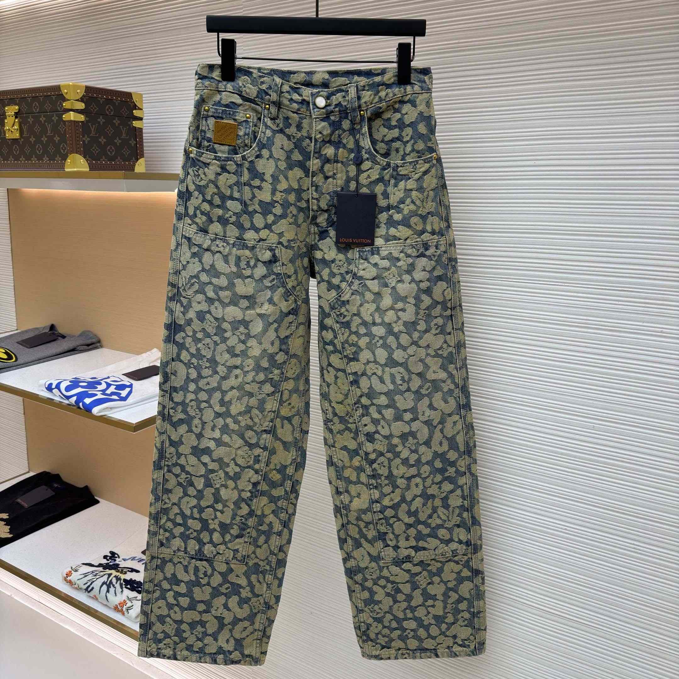Louis Vuitton Jacquard Workwear Denim Pants - FashionPlug