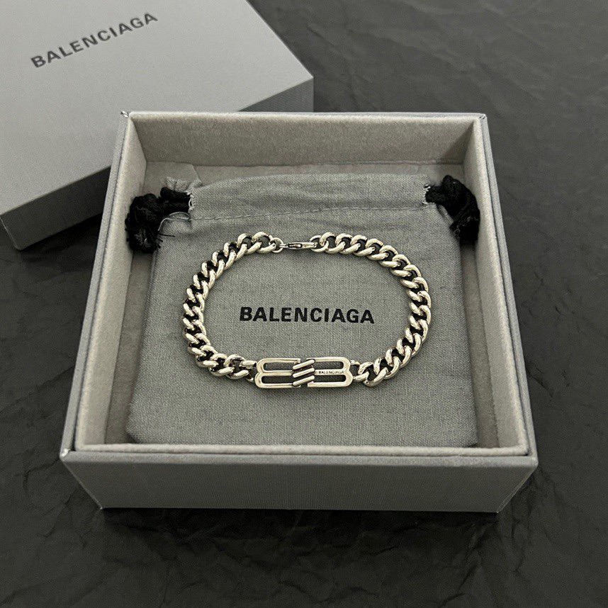 Balenciaga BB Icon Gourmette Bracelet  - FashionPlug