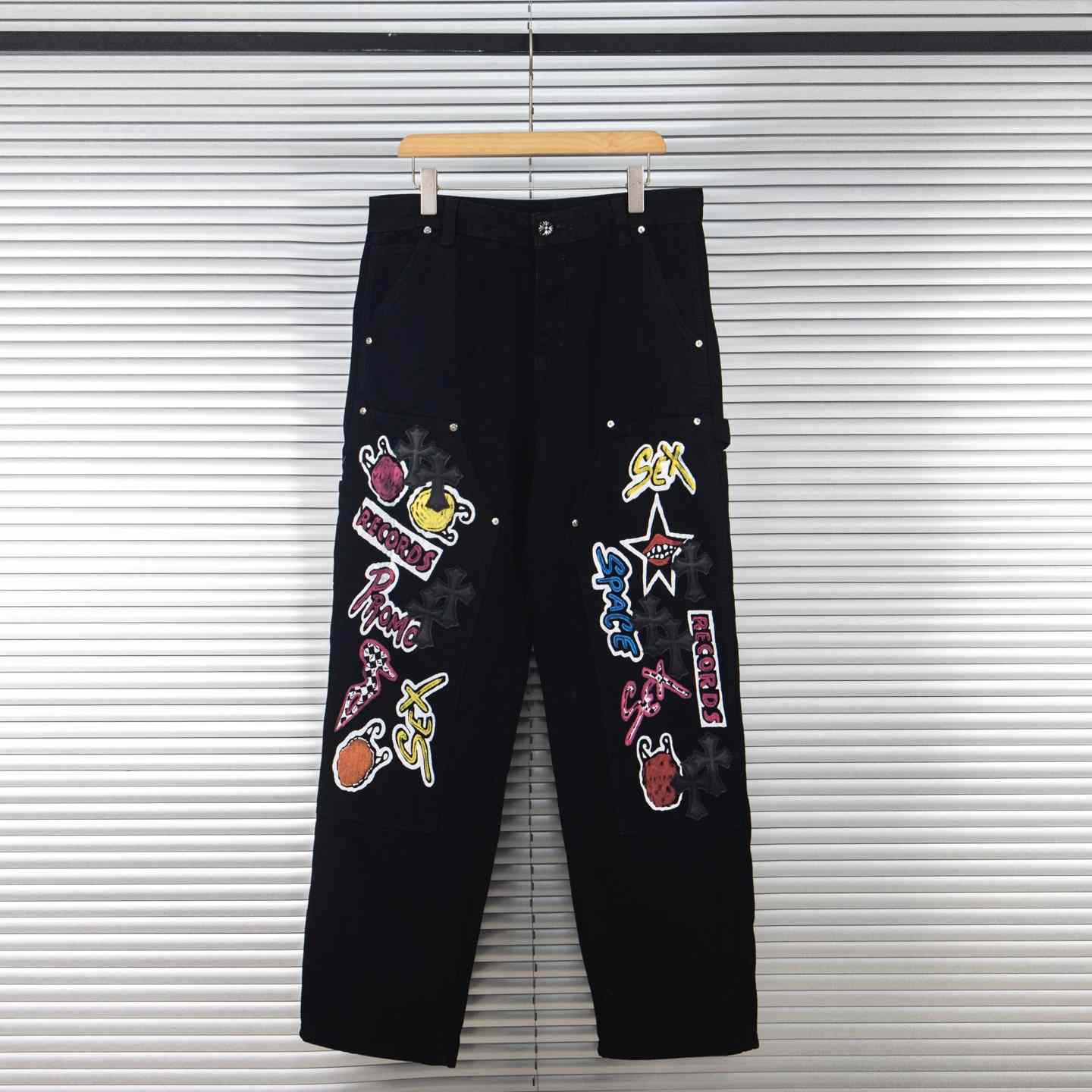 Chrome Hearts Patch Jeans - FashionPlug