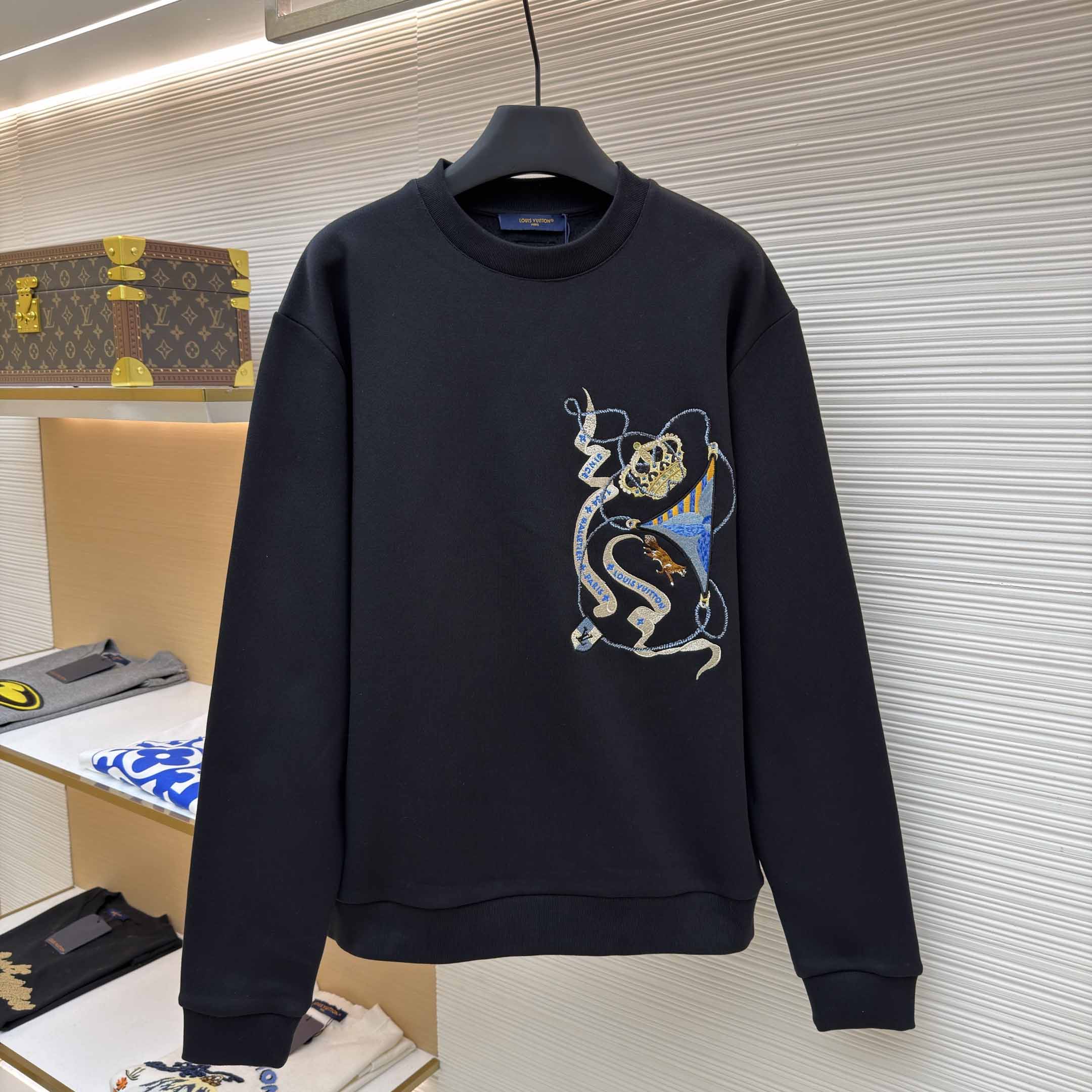 Louis Vuitton Embroidered Long-Sleeved Sweatshirt  - FashionPlug