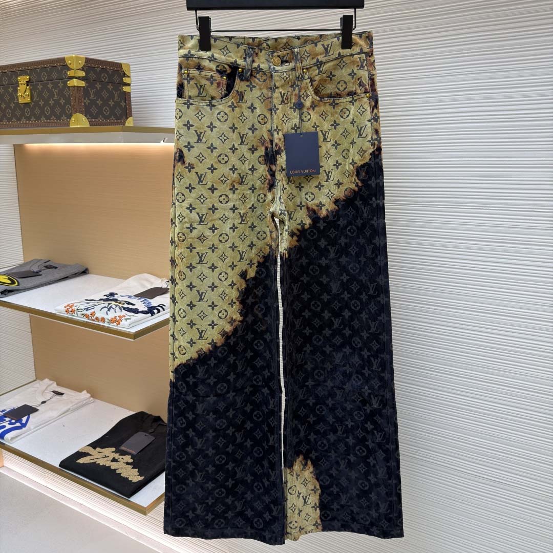 Louis Vuitton Monogram Bleached Denim Pants  - FashionPlug