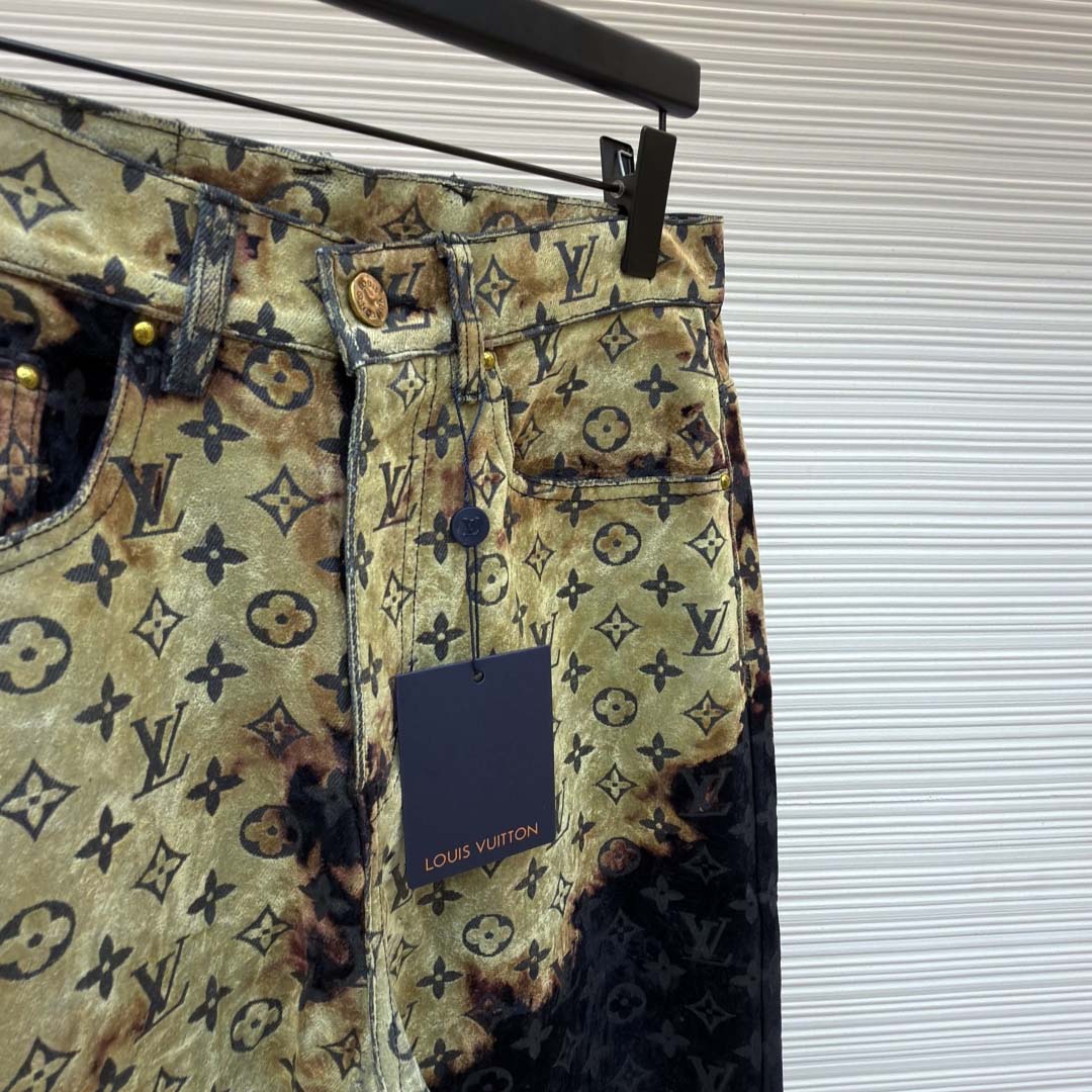 Louis Vuitton Monogram Bleached Denim Pants  - FashionPlug