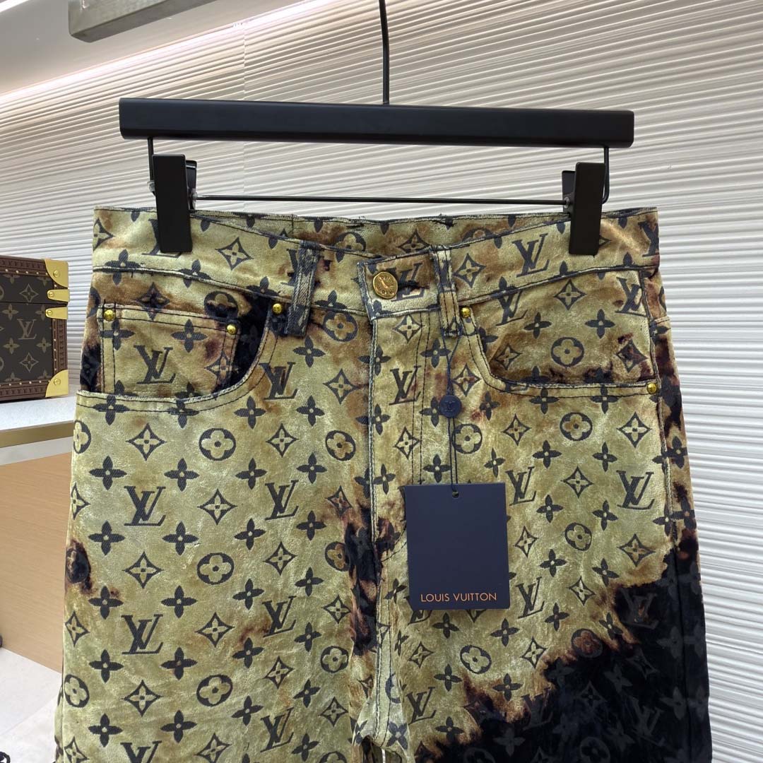 Louis Vuitton Monogram Bleached Denim Pants  - FashionPlug