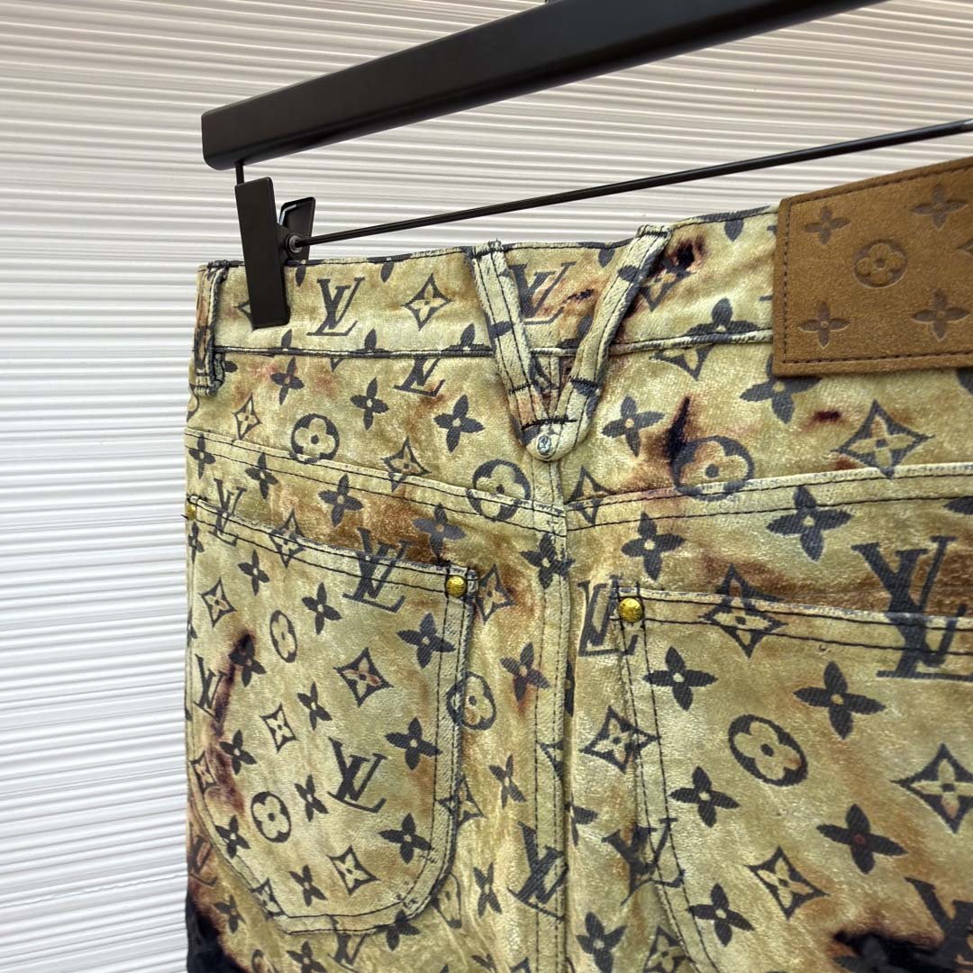 Louis Vuitton Monogram Bleached Denim Pants  - FashionPlug