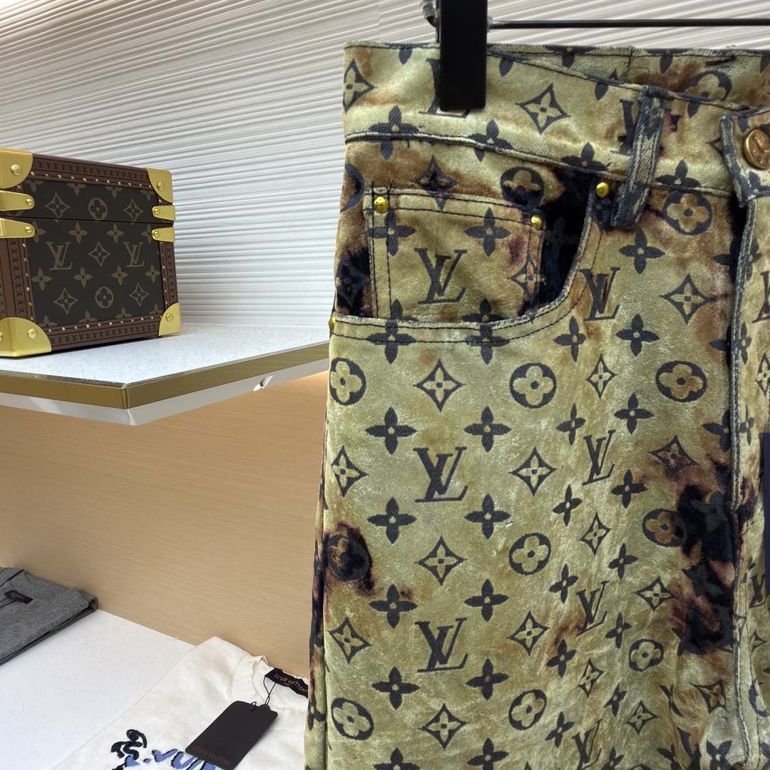 Louis Vuitton Monogram Bleached Denim Pants  - FashionPlug